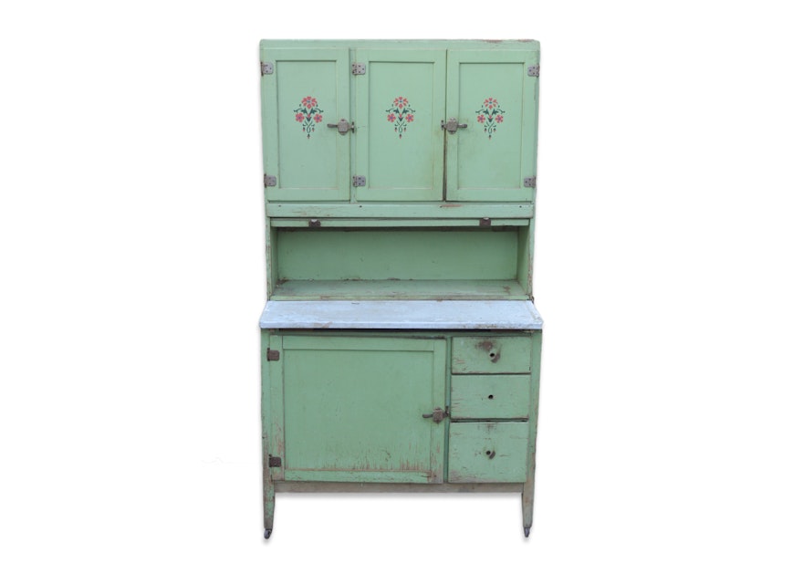 Vintage Painted Hoosier Cabinet Ebth