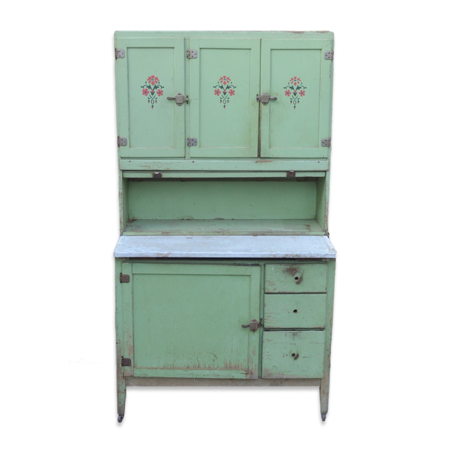 Vintage Painted Hoosier Cabinet Ebth