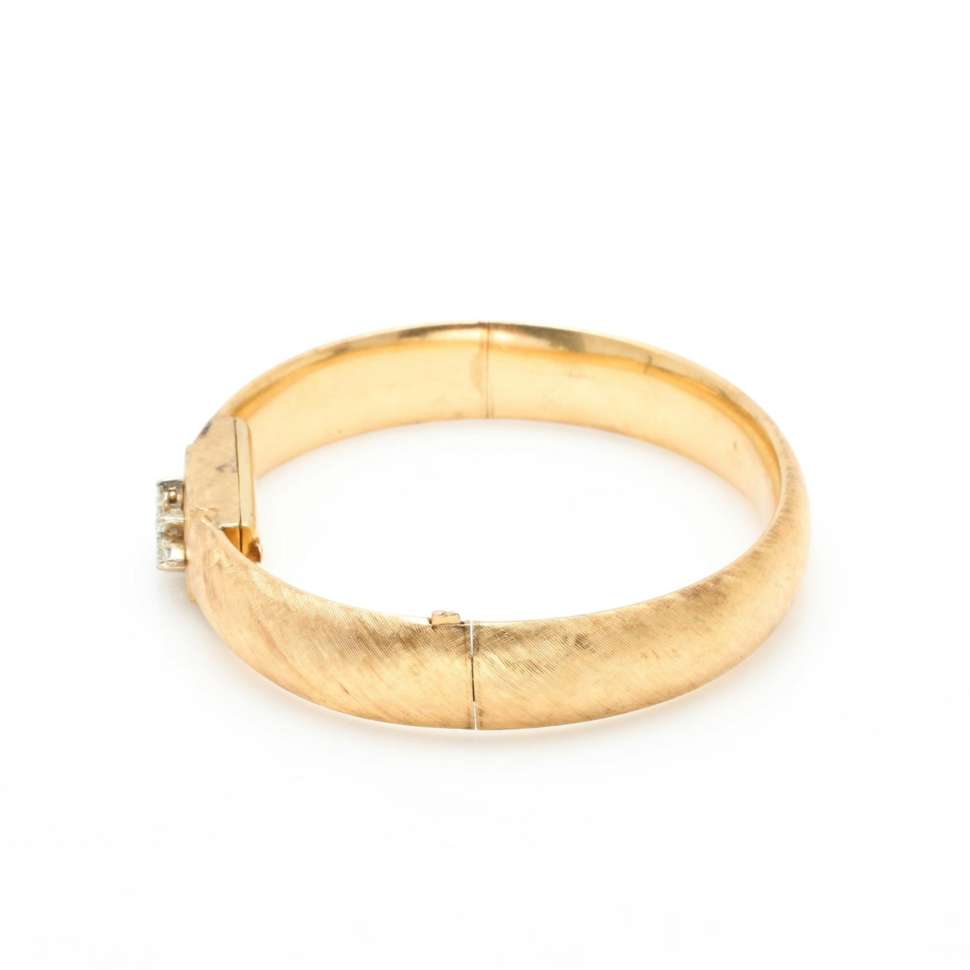 14K Yellow Gold Diamond Bangle Bracelet | EBTH