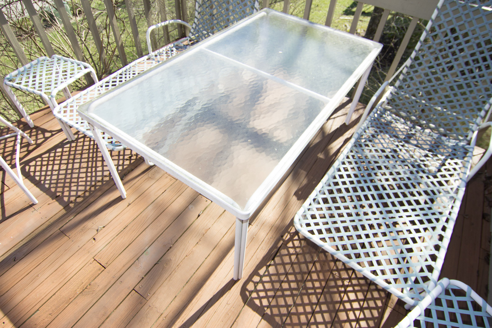 White and Blue Patio Furniture Set EBTH