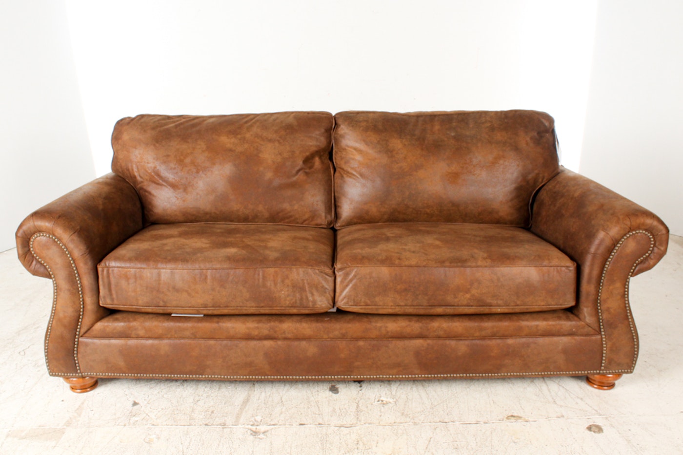 antique look leather sofa