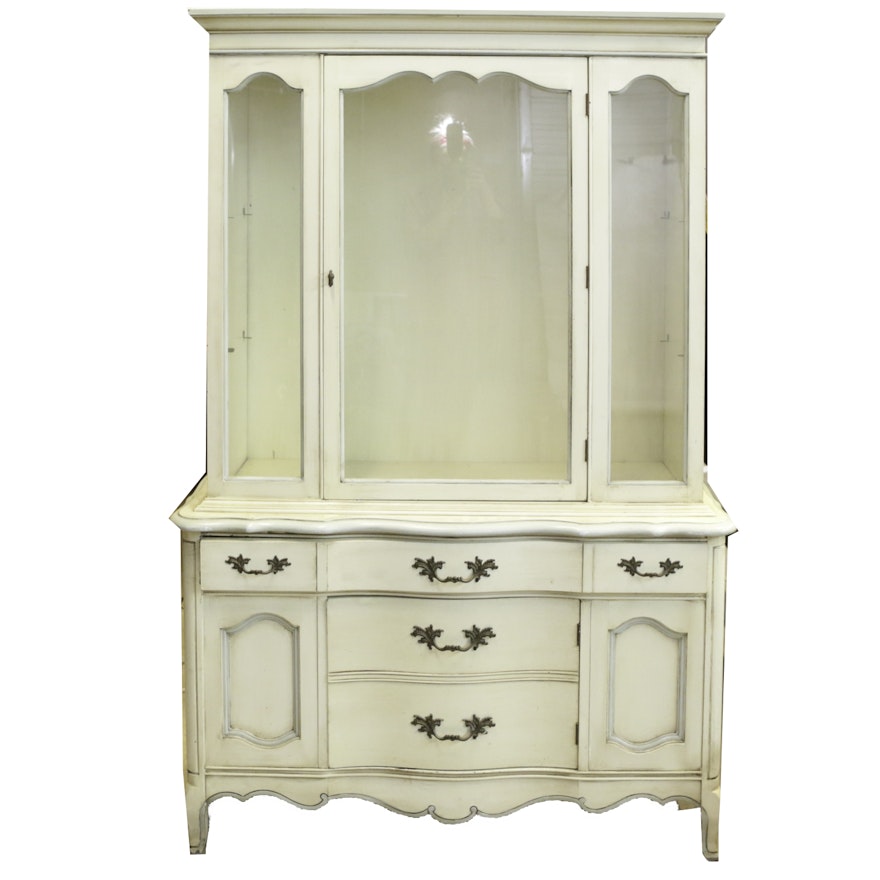French Provincial Sideboard Display Cabinet Ebth