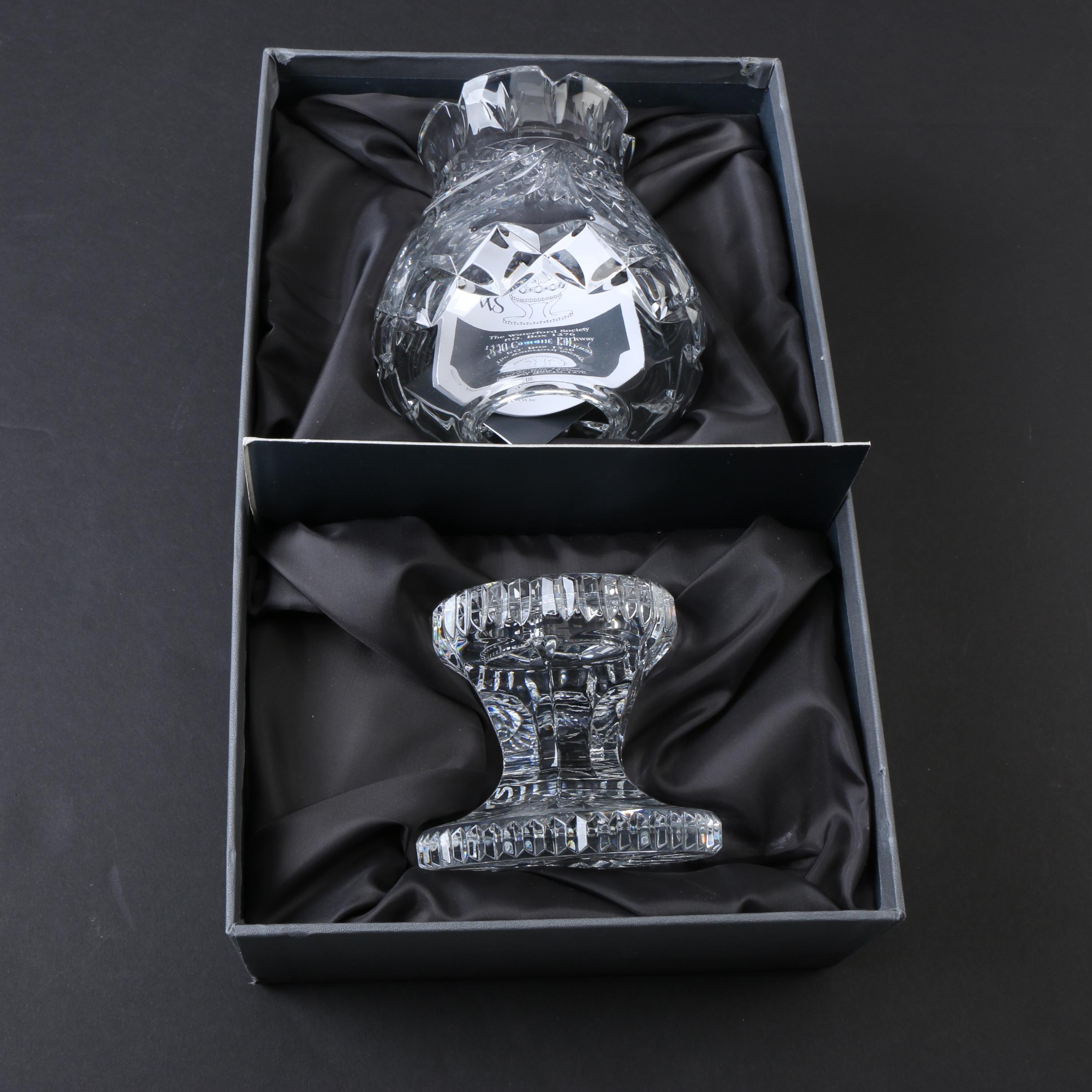 Waterford Crystal Society "Penrose" Hurricane Footed Candle Holder EBTH