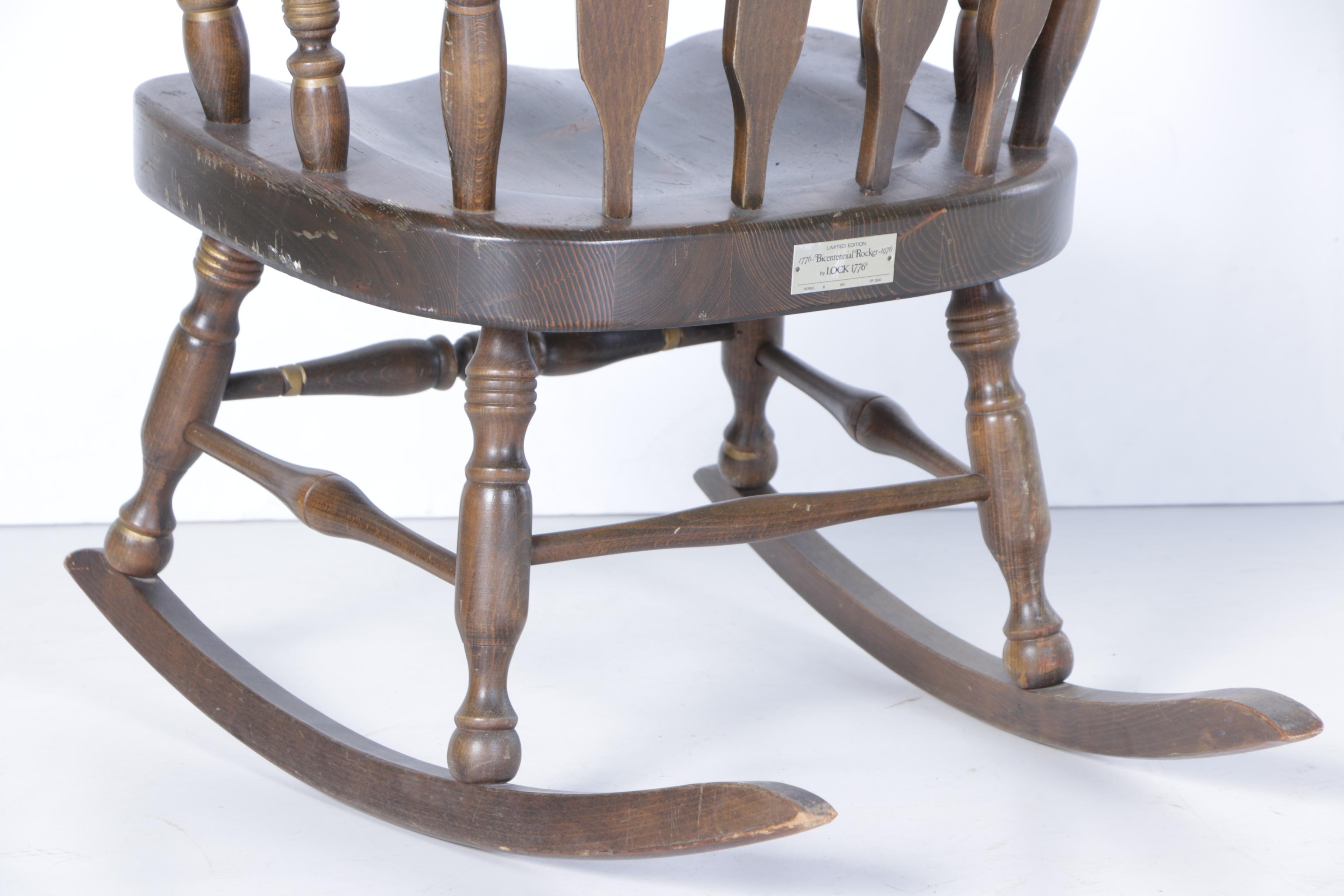 Bicentennial Stenciled Pine Rocking Chair by Lock 1776 EBTH