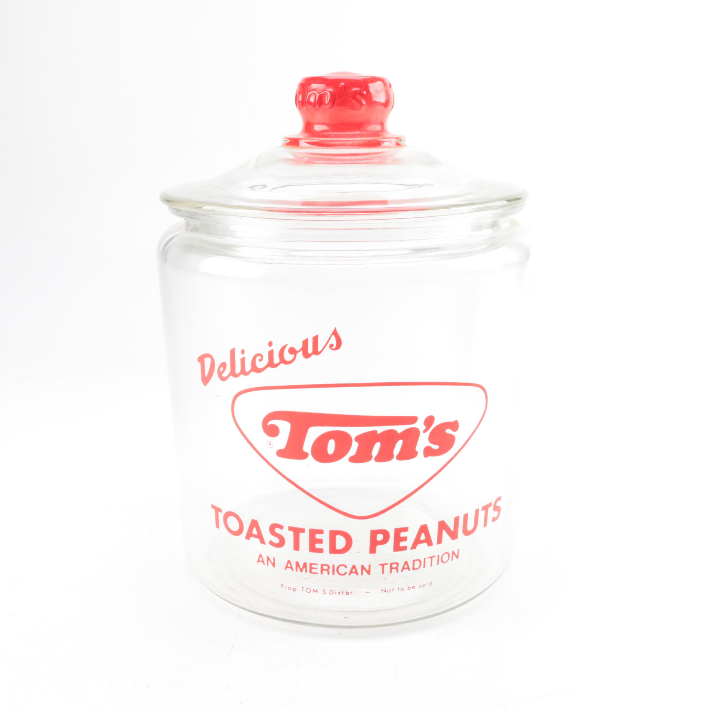 1950's Tom's Toasted Peanuts Display Jar EBTH