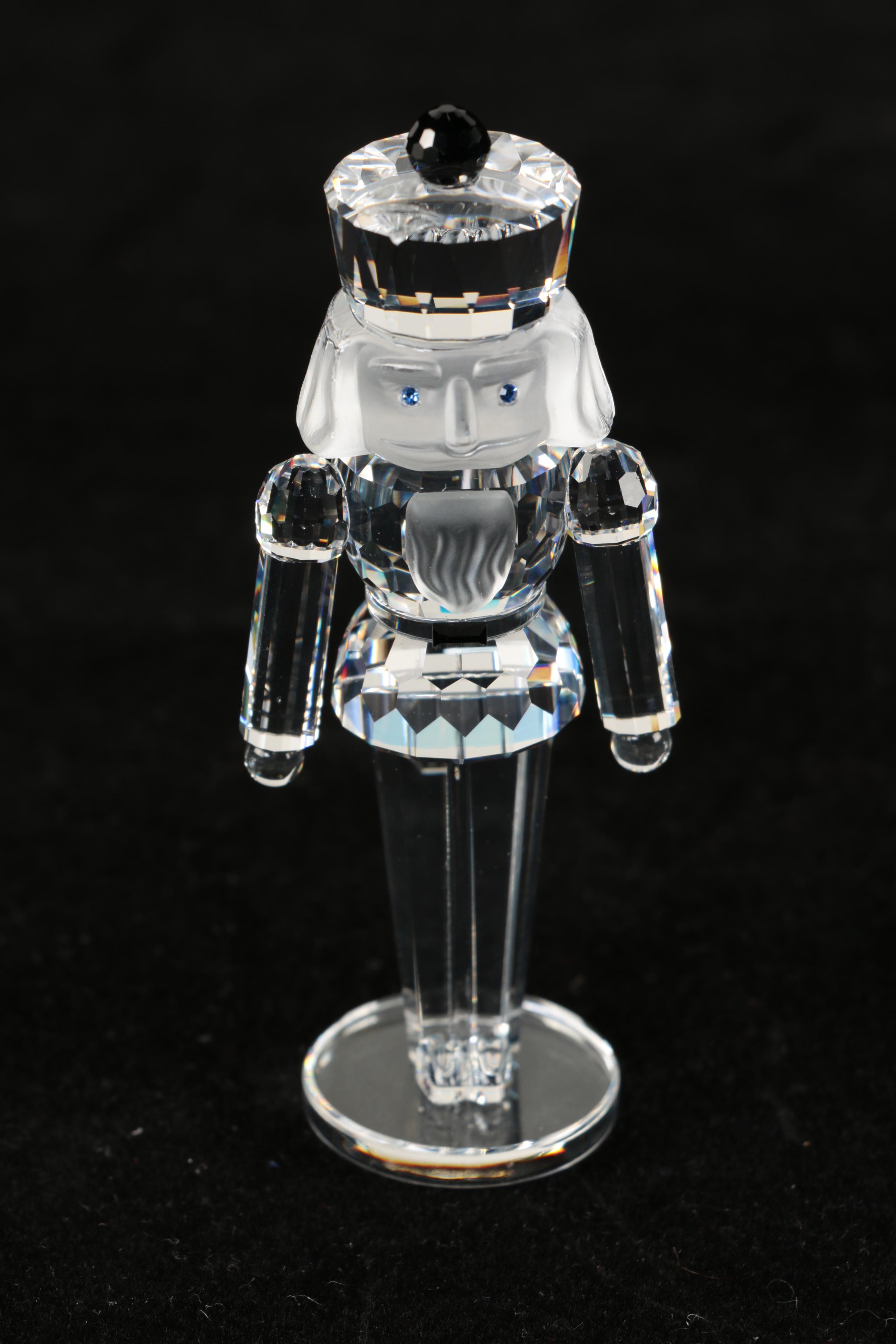 Swarovski Crystal Sleigh and Nutcracker Figurines EBTH