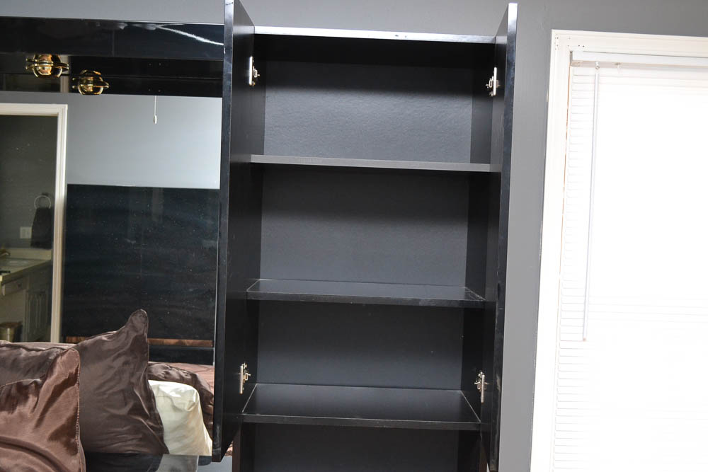 Black and Gold Deco Revival King Headboard Wall Unit EBTH