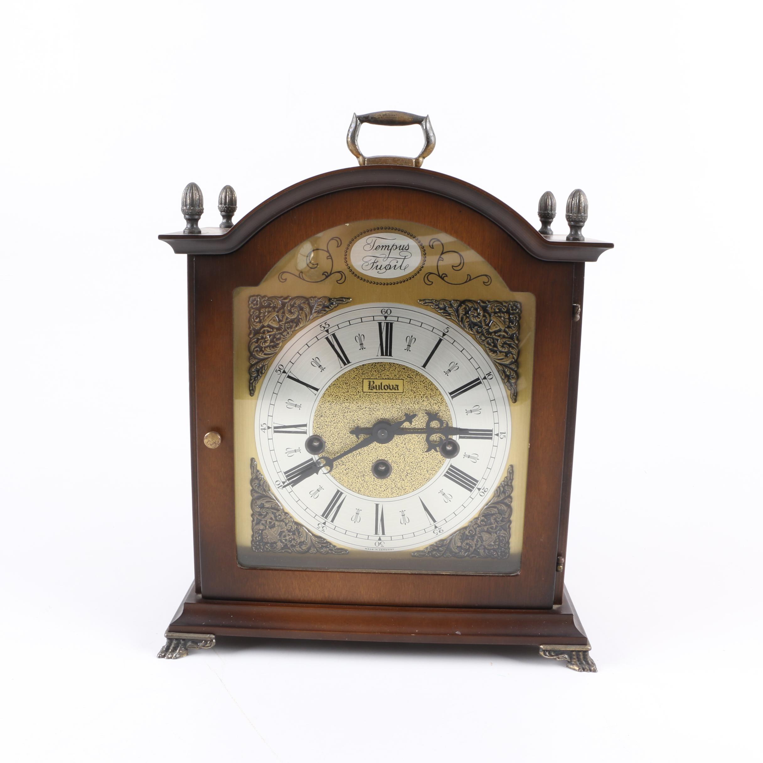 Vintage Bulova Tempus Fugit Chime Mantel Clock EBTH