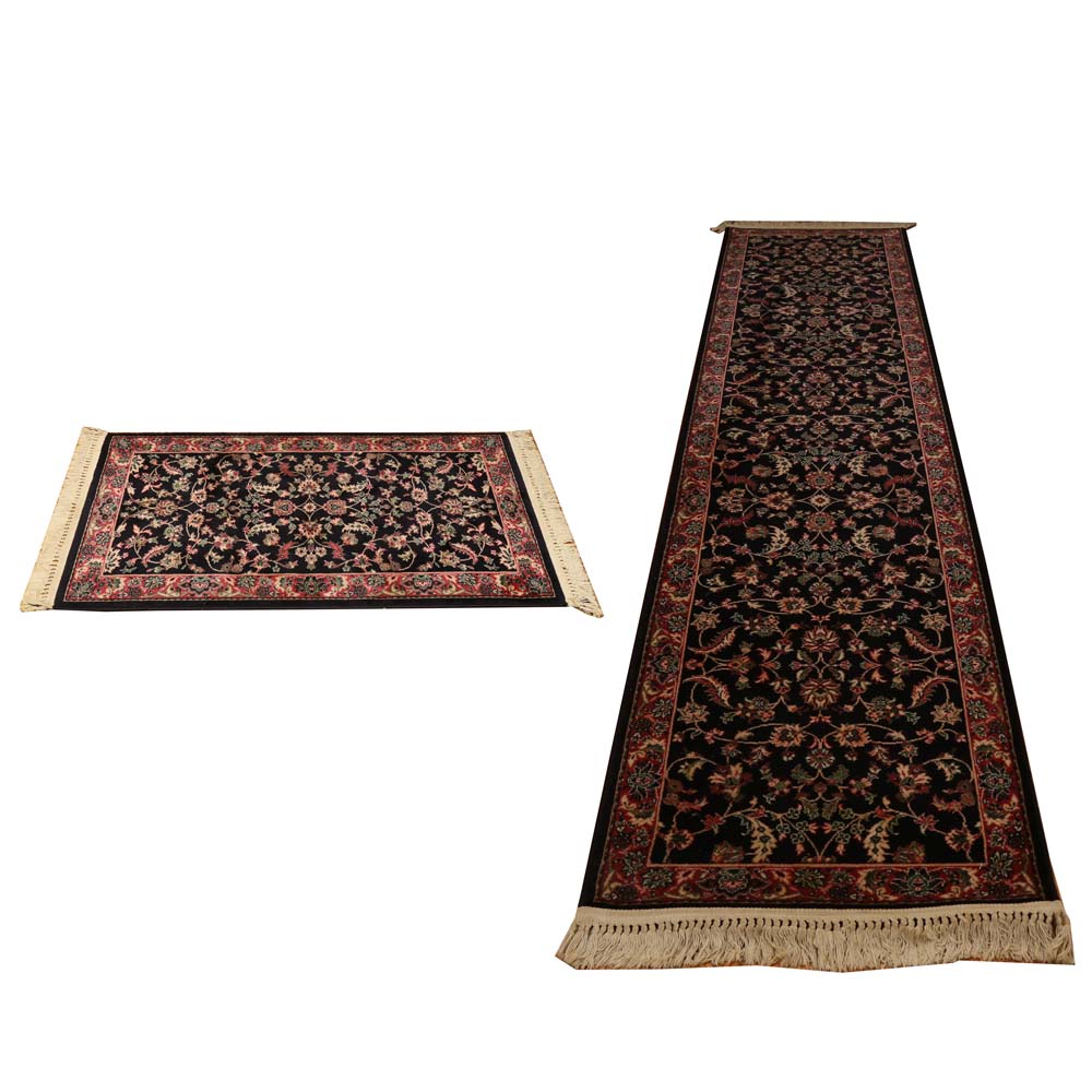 Karastan Kara Shah "Black Keswan" Runner and Accent Rug EBTH