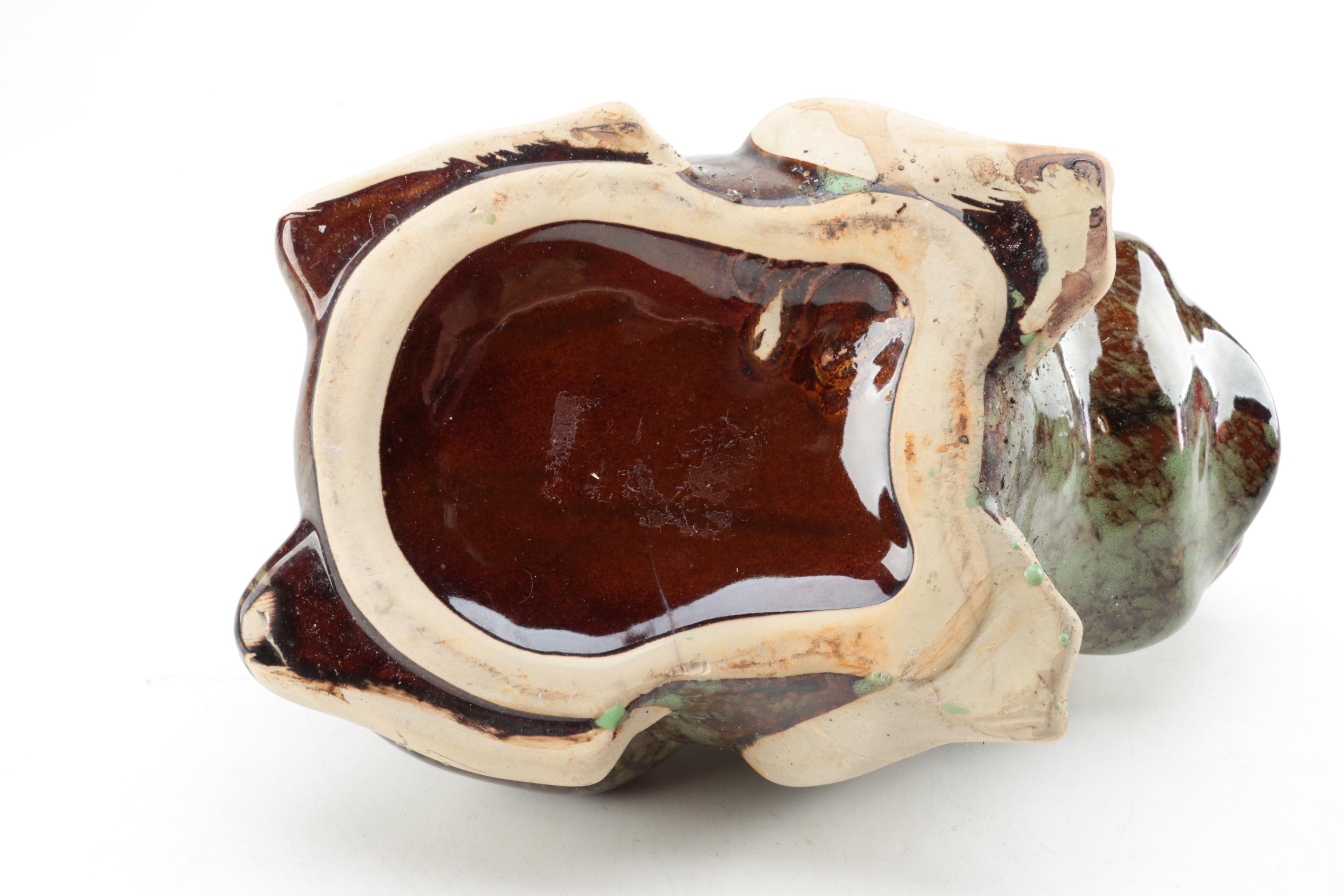 Glazed Ceramic Frog Watering Can EBTH