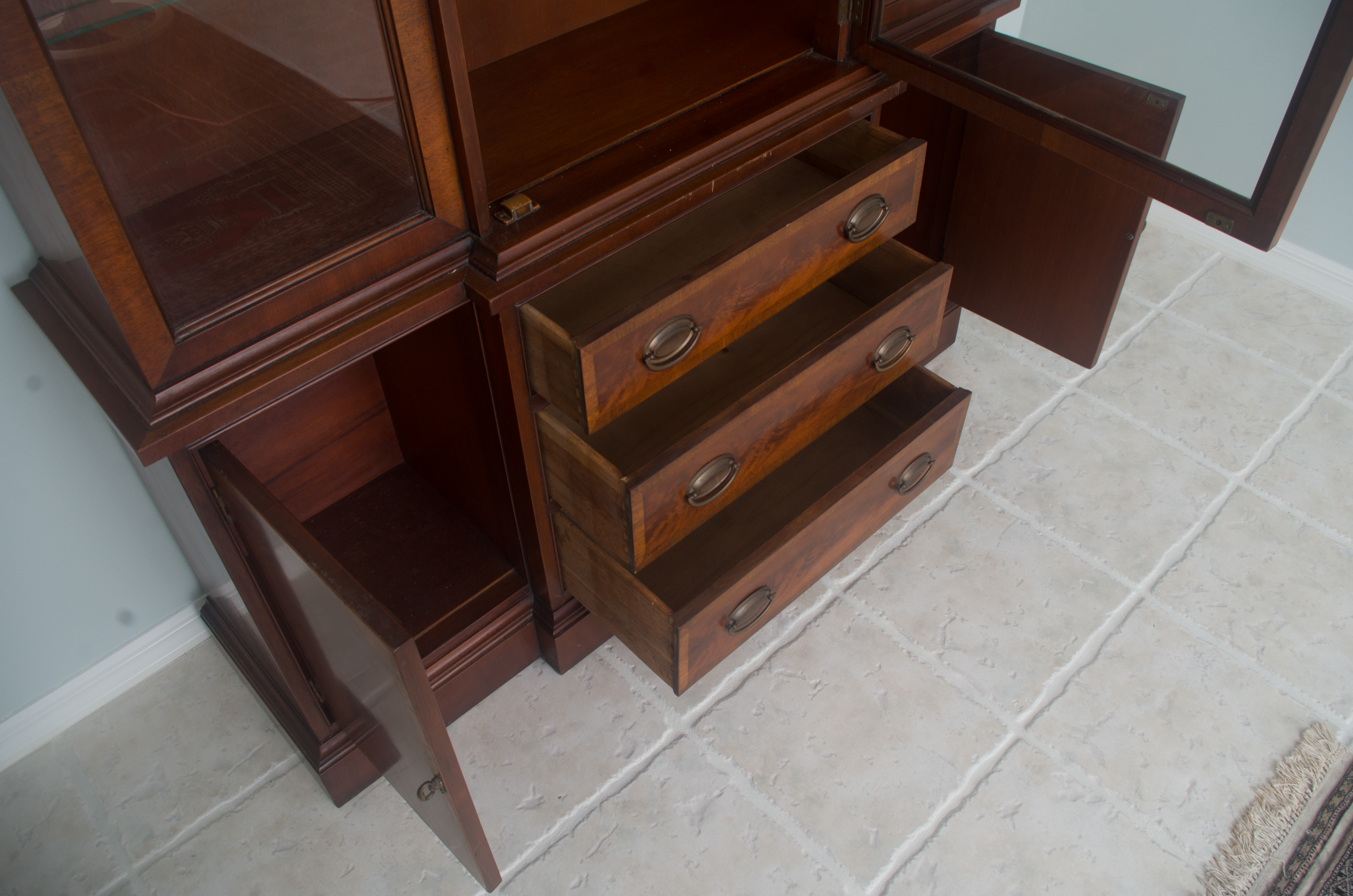 Vintage Hepplewhite Style Breakfront China Cabinet by ...