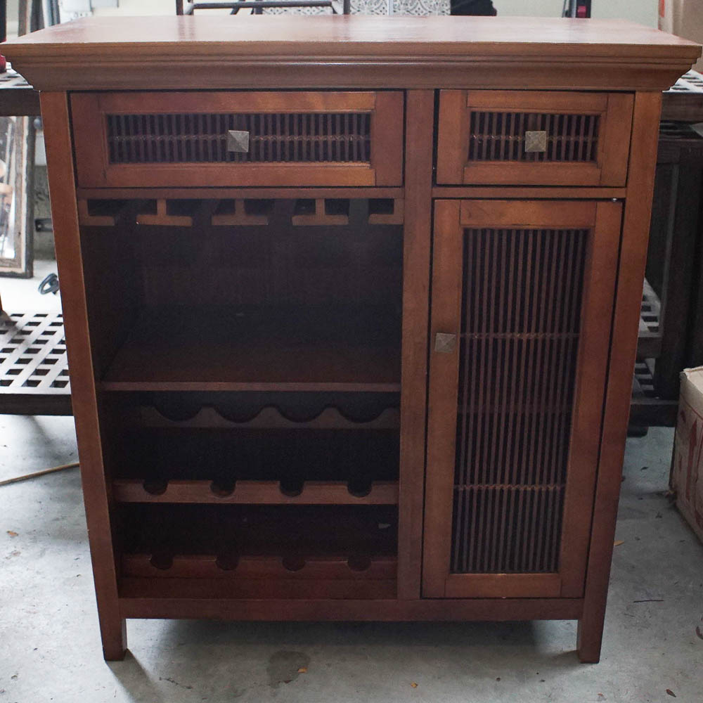 Contemporary Wine Rack Liquor Cabinet Ebth