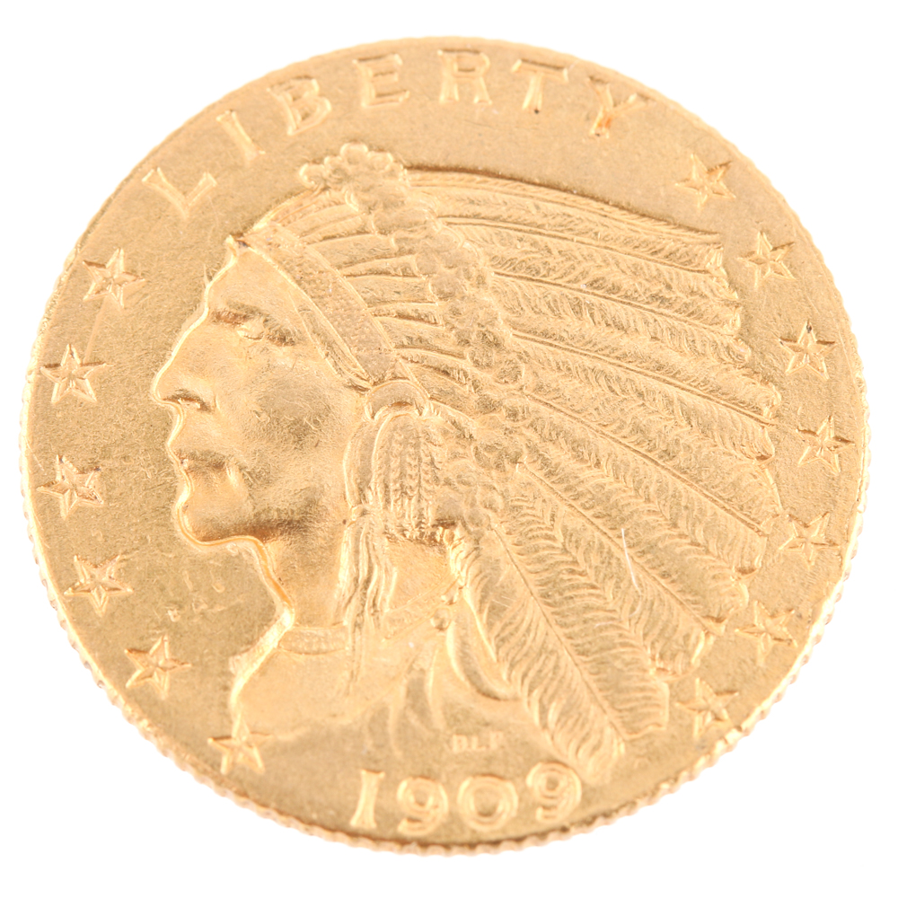1909 Indian Head 250 Gold Quarter Eagle