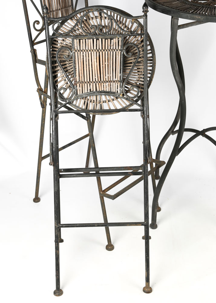 Wrought Iron Bar Height Table and Chairs EBTH