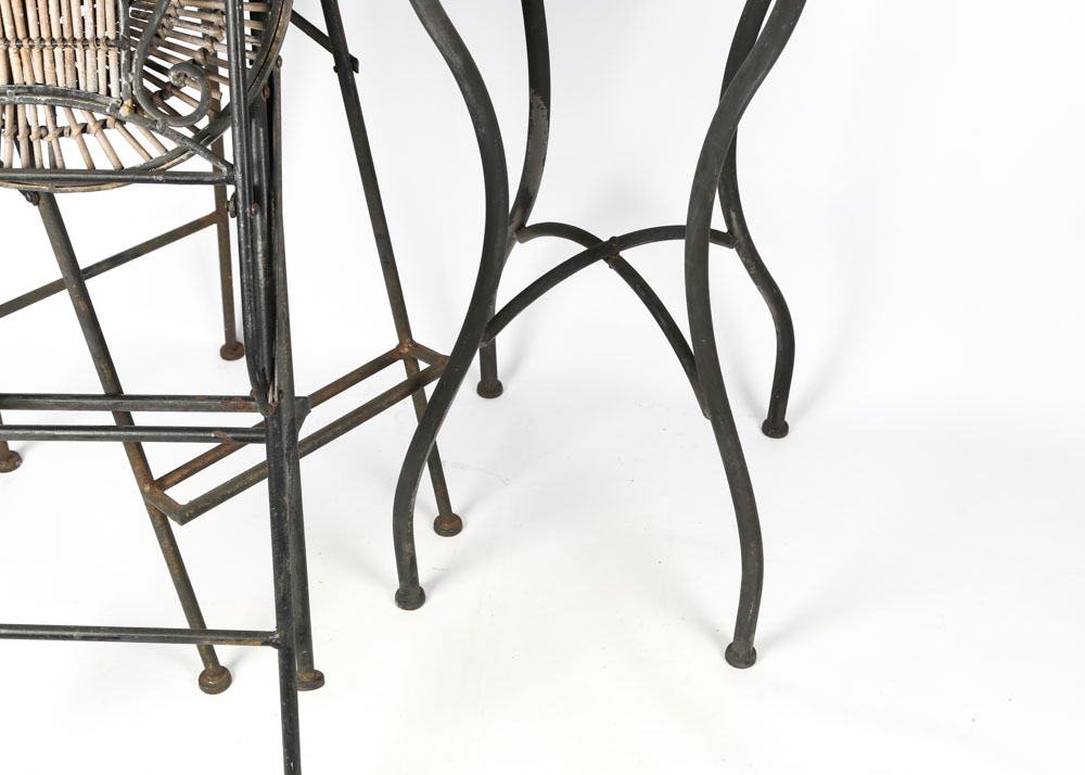 Wrought Iron Bar Height Table and Chairs EBTH