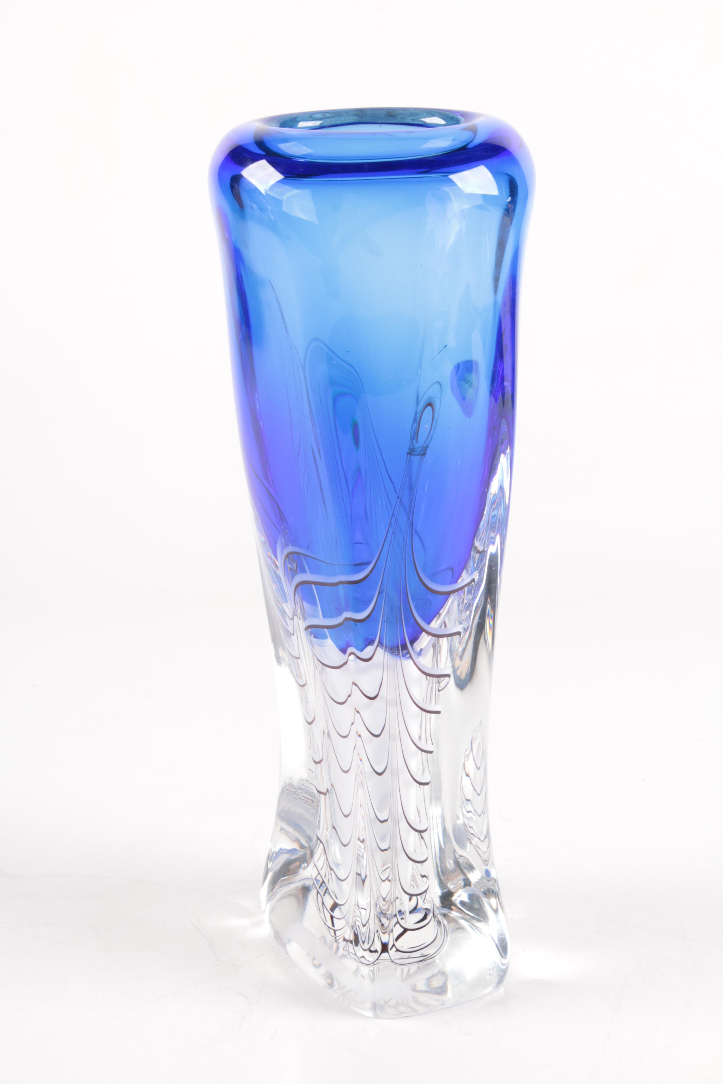 Adam Jablonski Art Crystal Vase EBTH