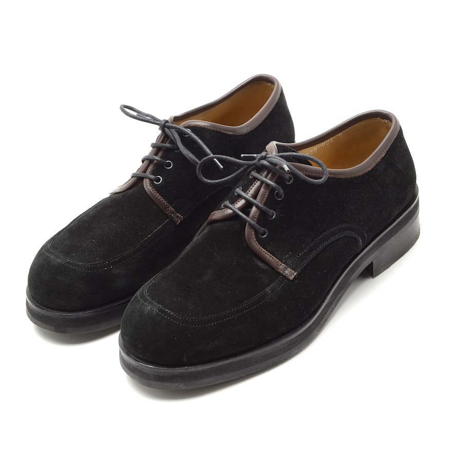 Men's Giorgio Armani Black Suede Lace-Up Shoes with Lug Soles