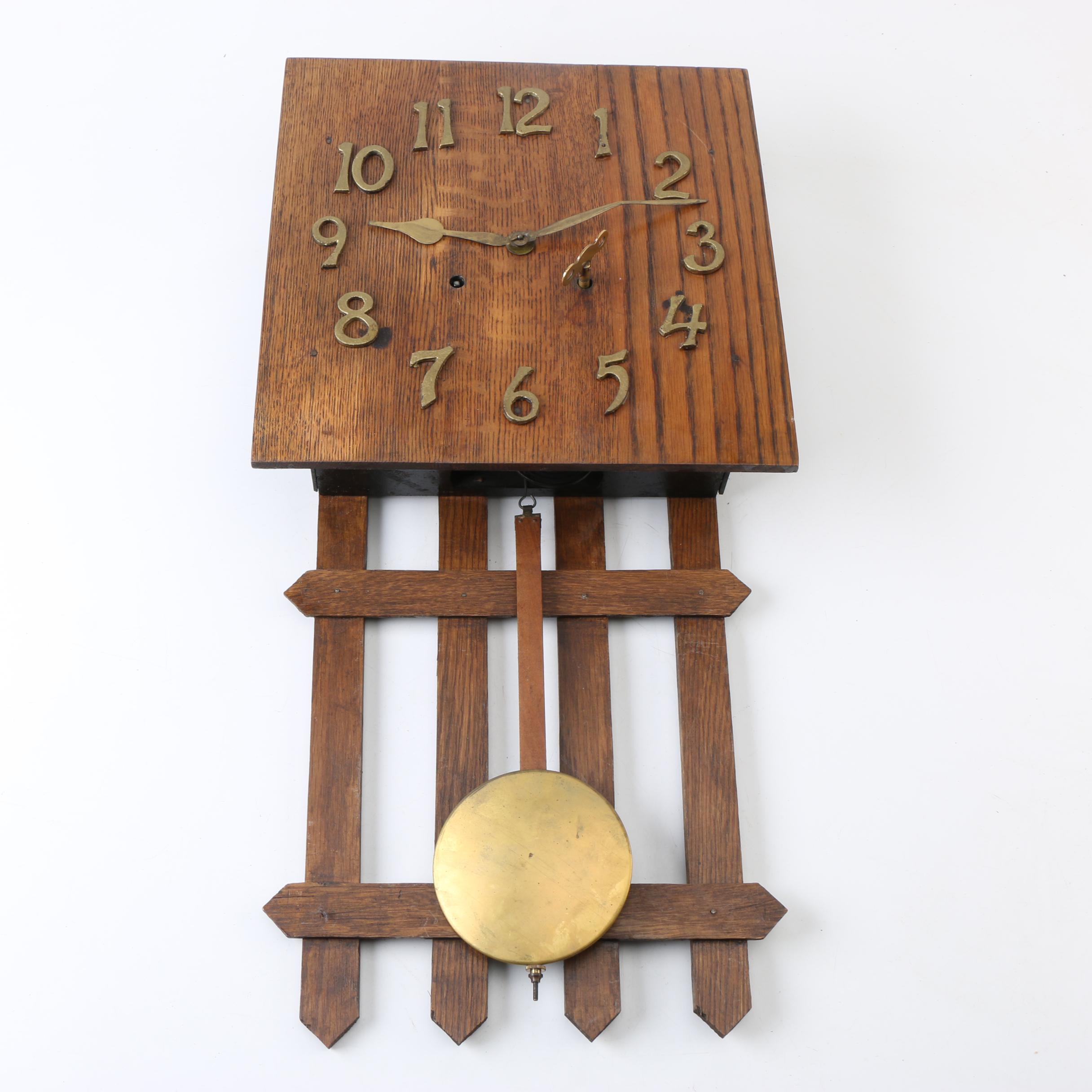 Oak Gilbert Mission Style Wall Clock EBTH