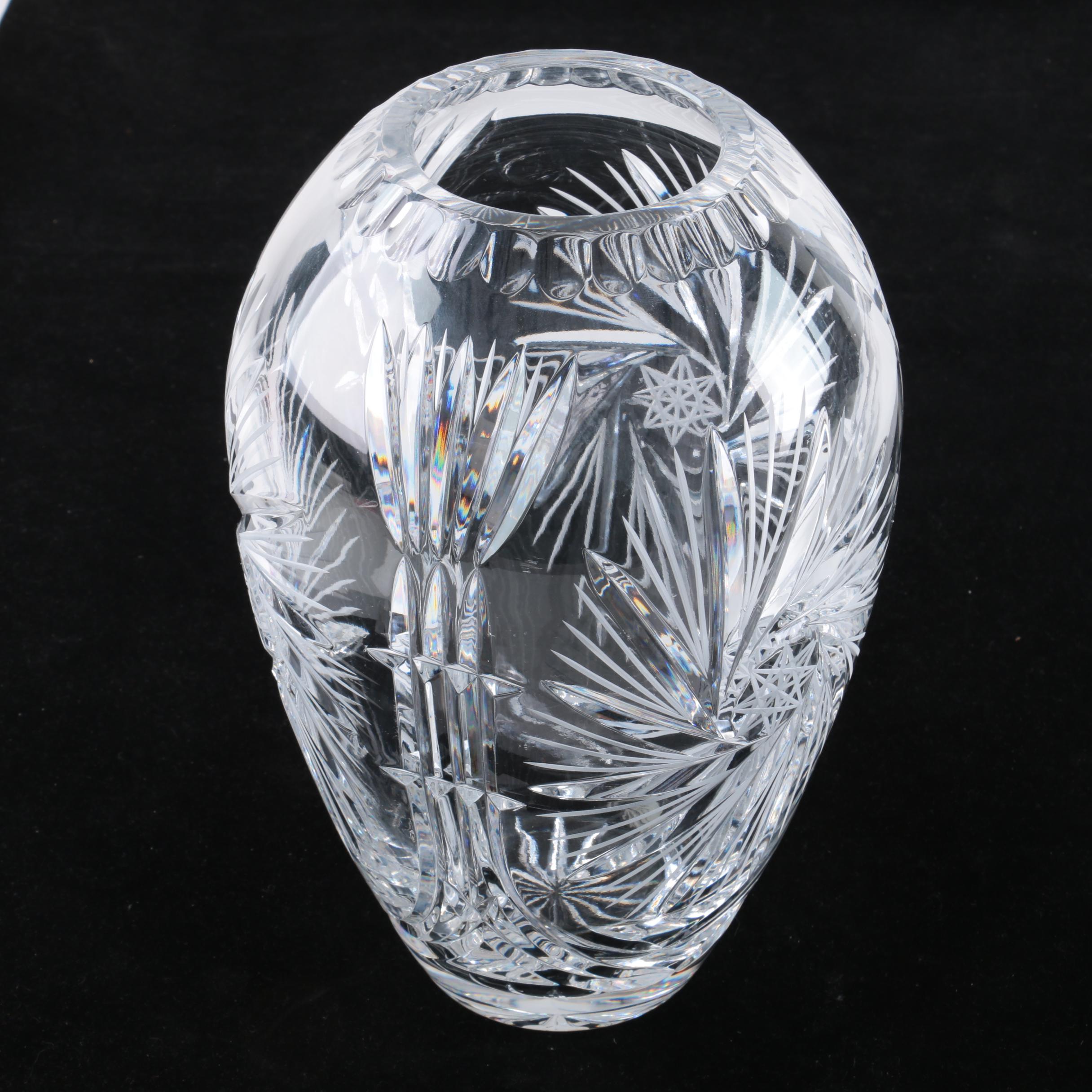 Vintage Polish 24 Lead Cut Crystal Vase Ebth