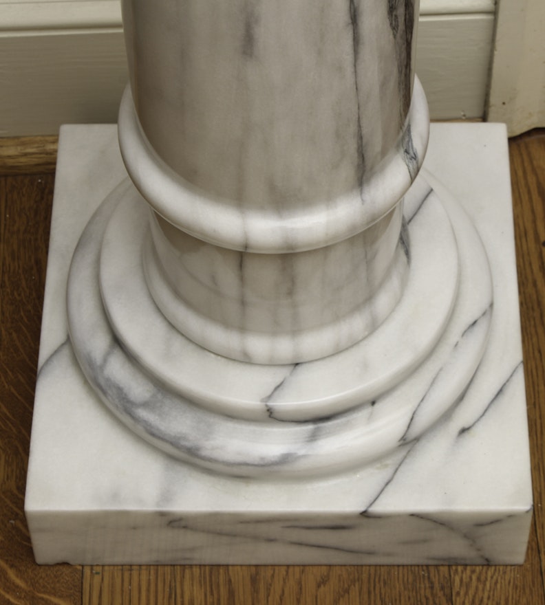 Two Contemporary Marble Pedestals Ebth