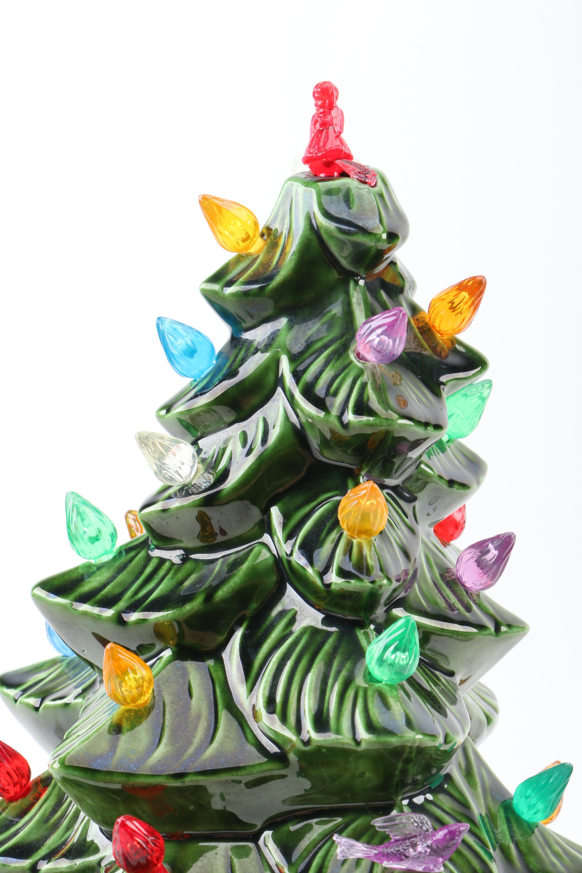 Vintage HandPainted Ceramic Christmas Tree Light EBTH