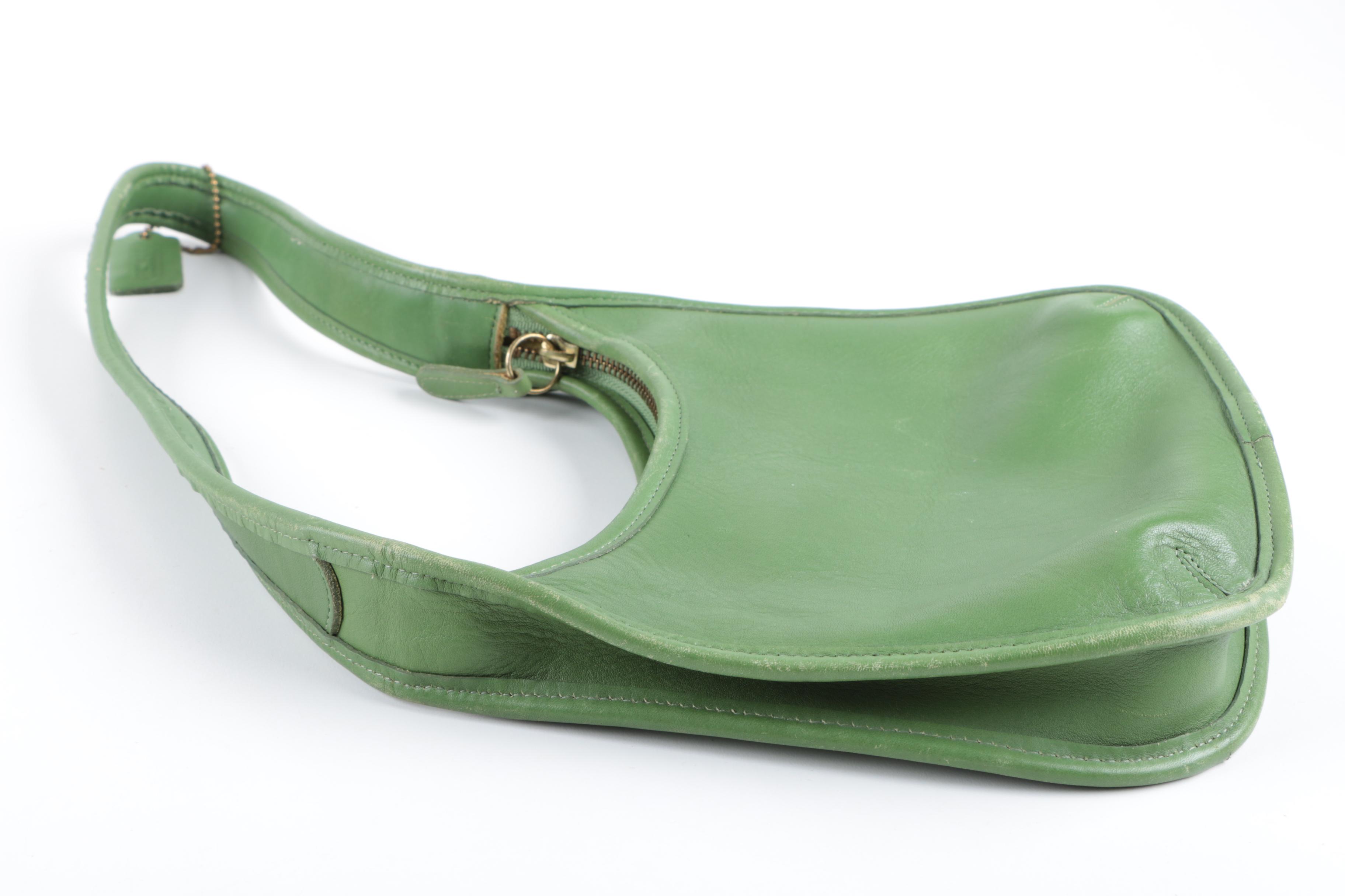 Vintage Coach Ergo Green Leather Hobo Shoulder Bag EBTH