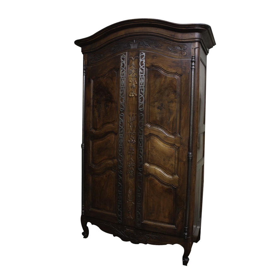 French Louis XV Provençal Armoire with Fitted Interior