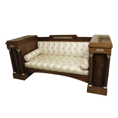 French Empire-Style Mahogany Sofa with Ormolu