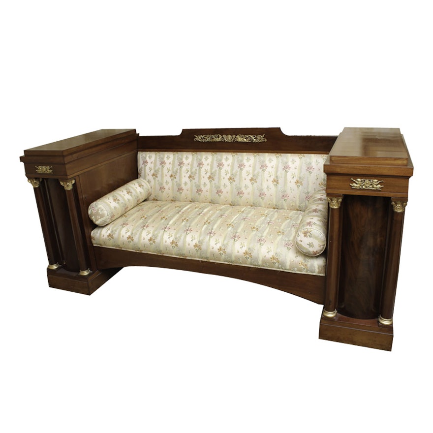 French Empire-Style Mahogany Sofa with Ormolu