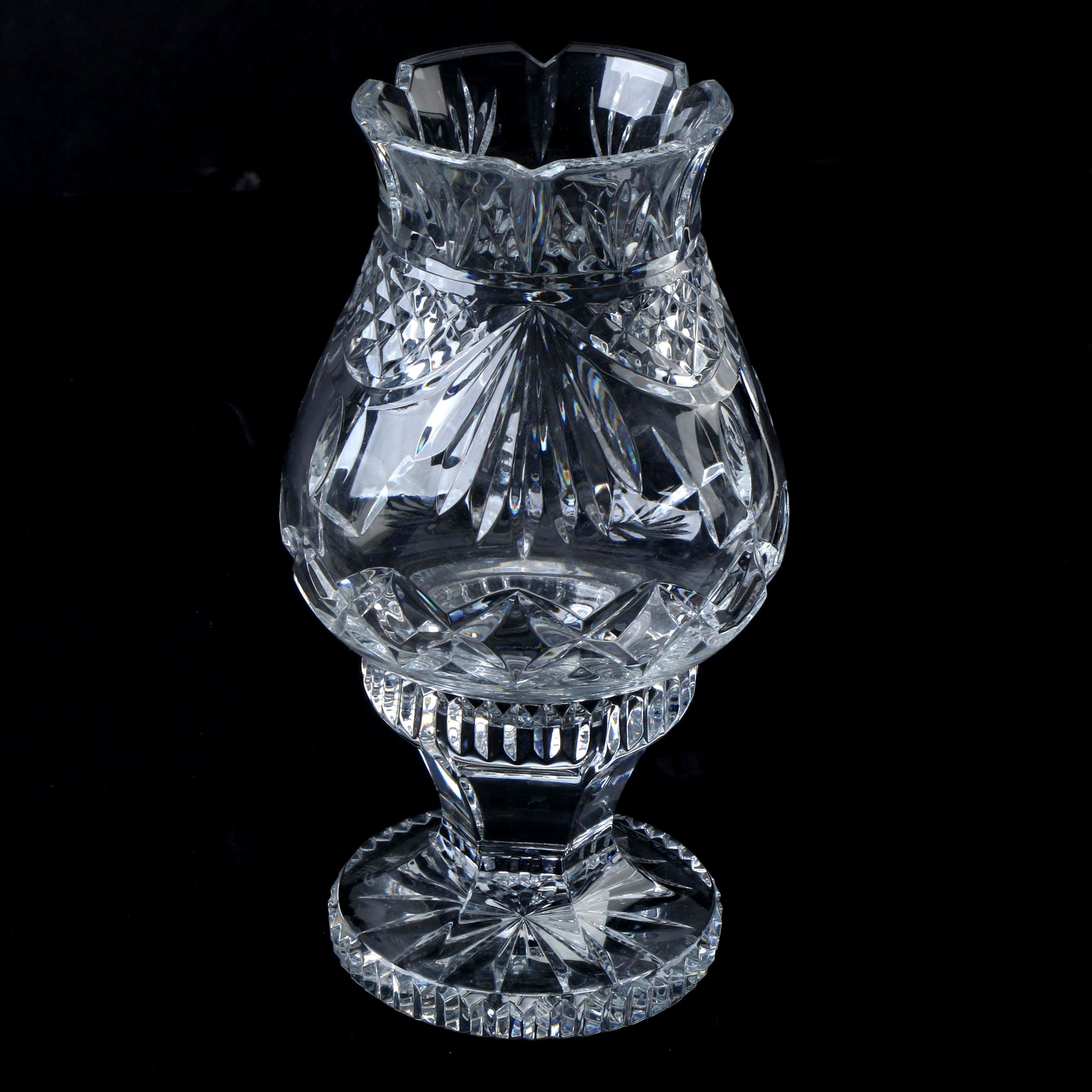 Waterford Crystal Society "Penrose" Hurricane Footed Candle Holder EBTH