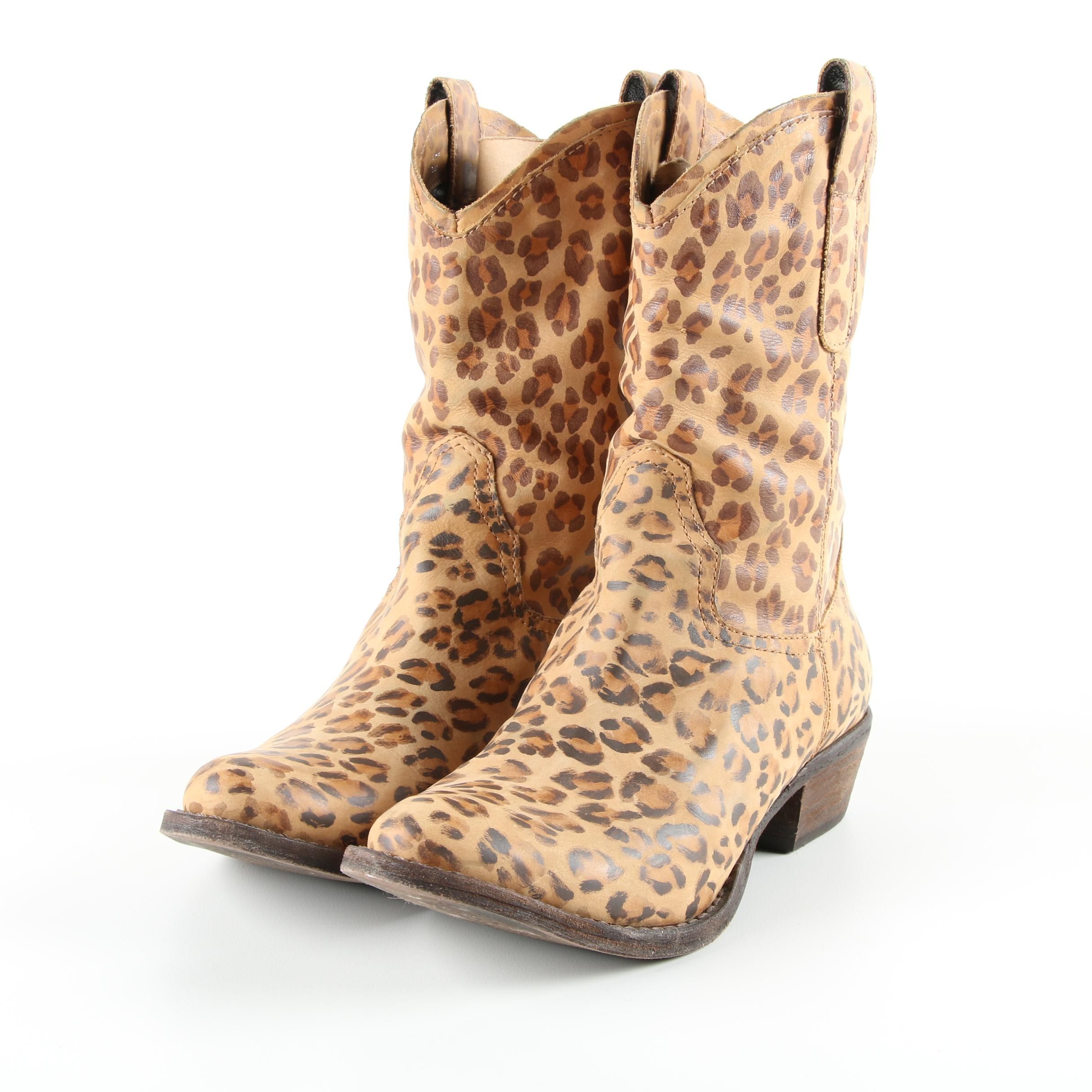 donald pliner leopard boots