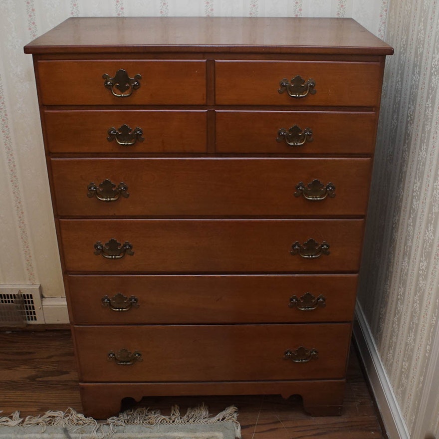 Vintage Colonial Style Maple Chest Of Drawers By Ethan Allen Ebth