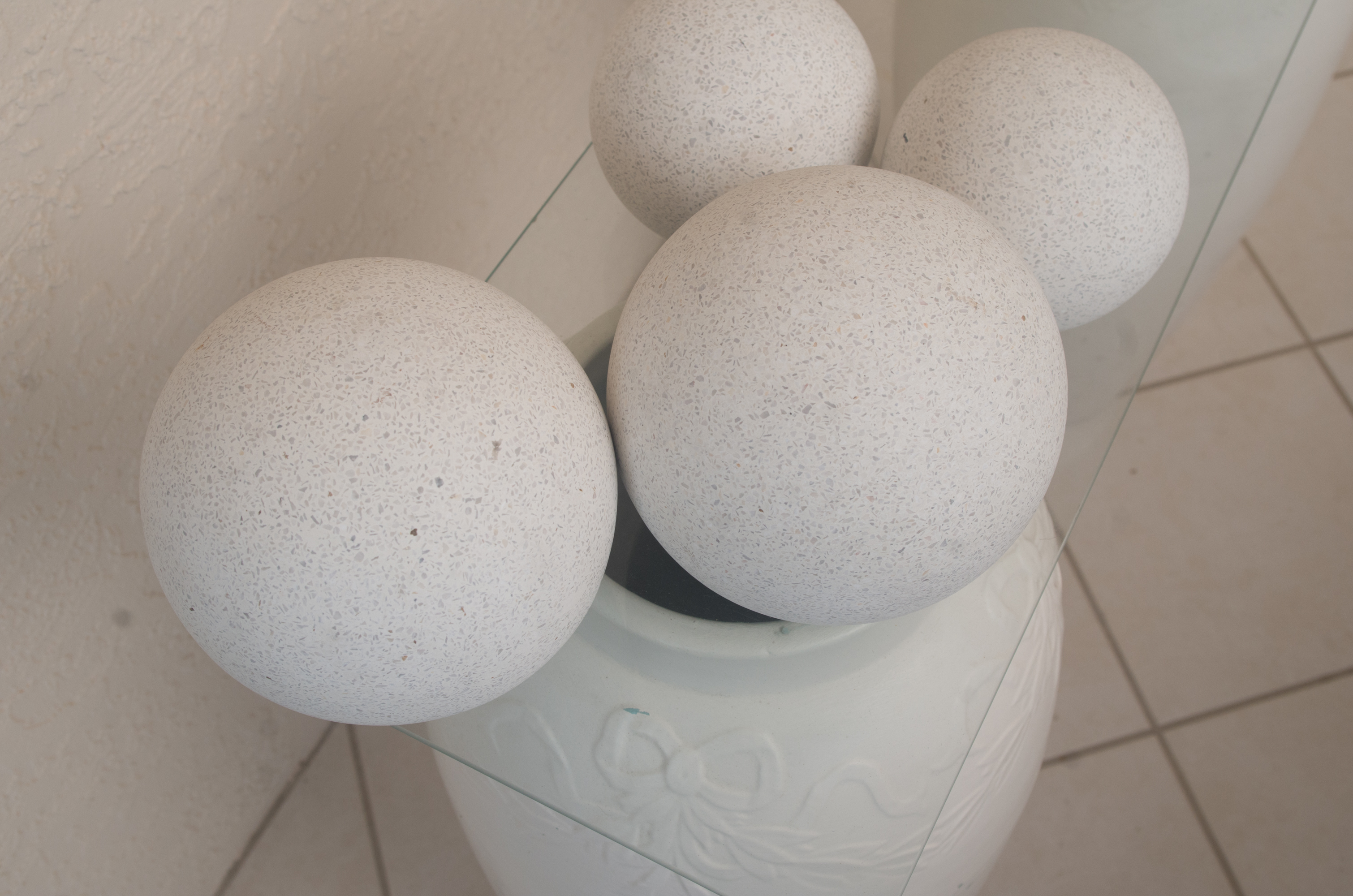 Amphora Console Table with Cast Orb Collection | EBTH