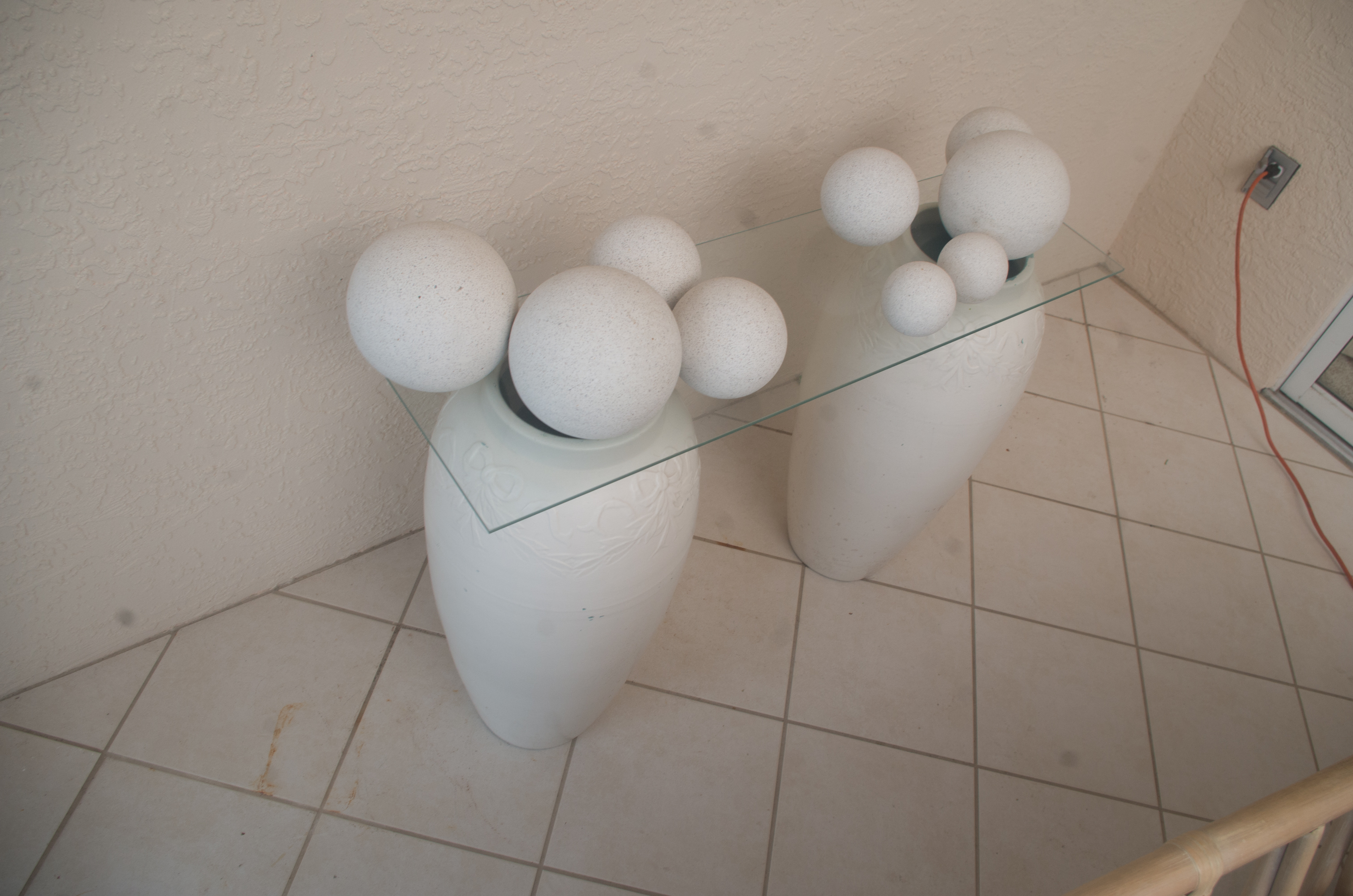 Amphora Console Table with Cast Orb Collection | EBTH