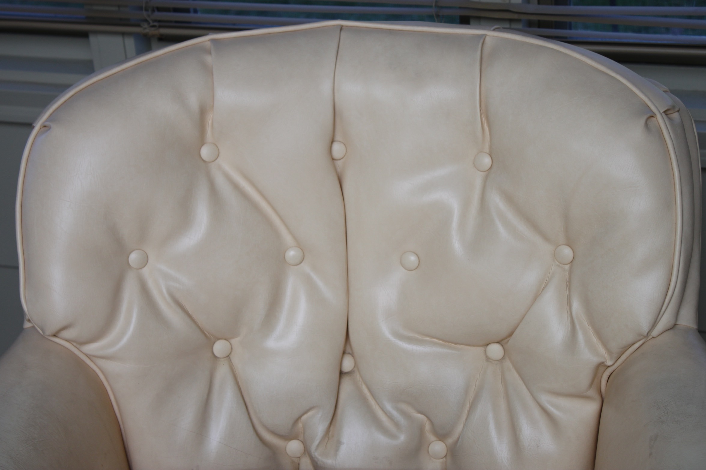 Vintage Vinyl Armchair and Ottoman EBTH