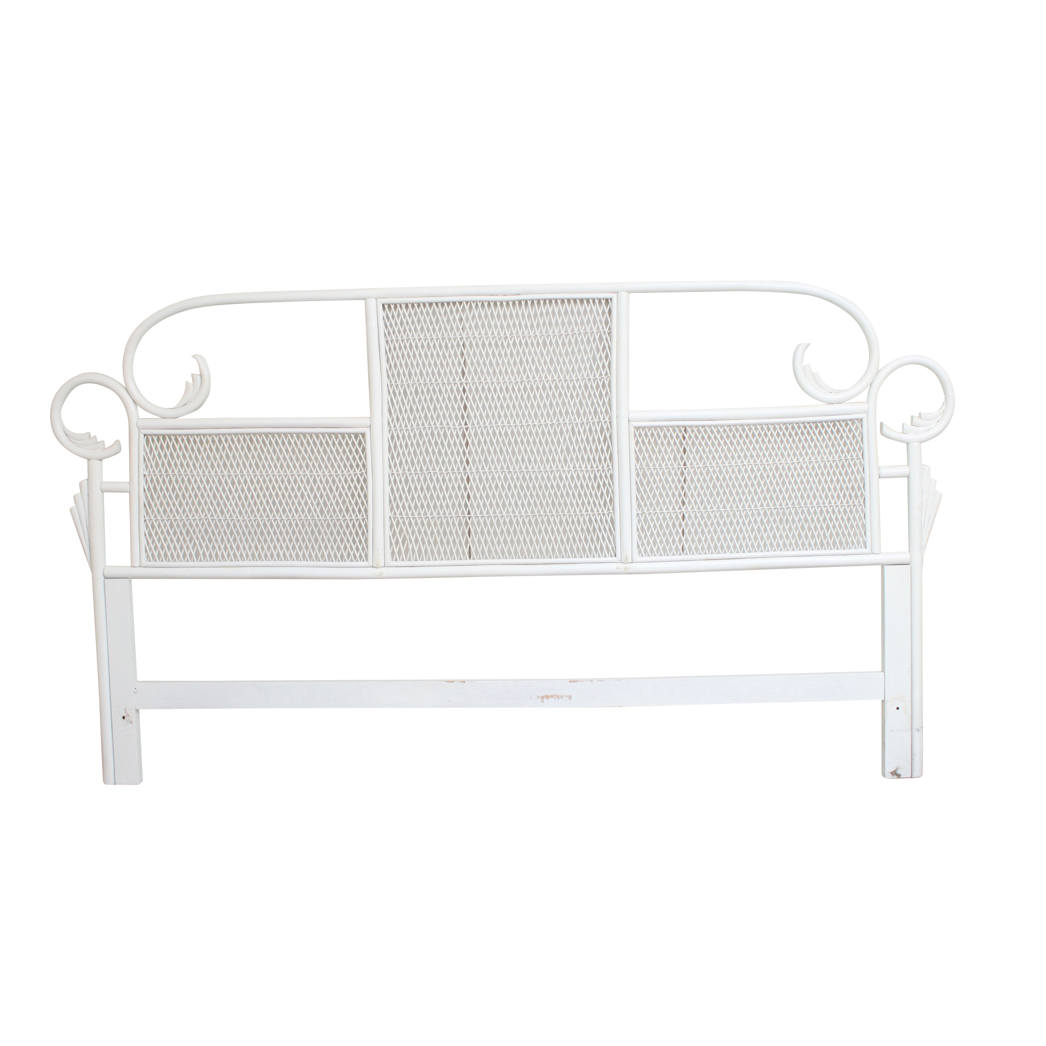 White Rattan King Size Headboard EBTH