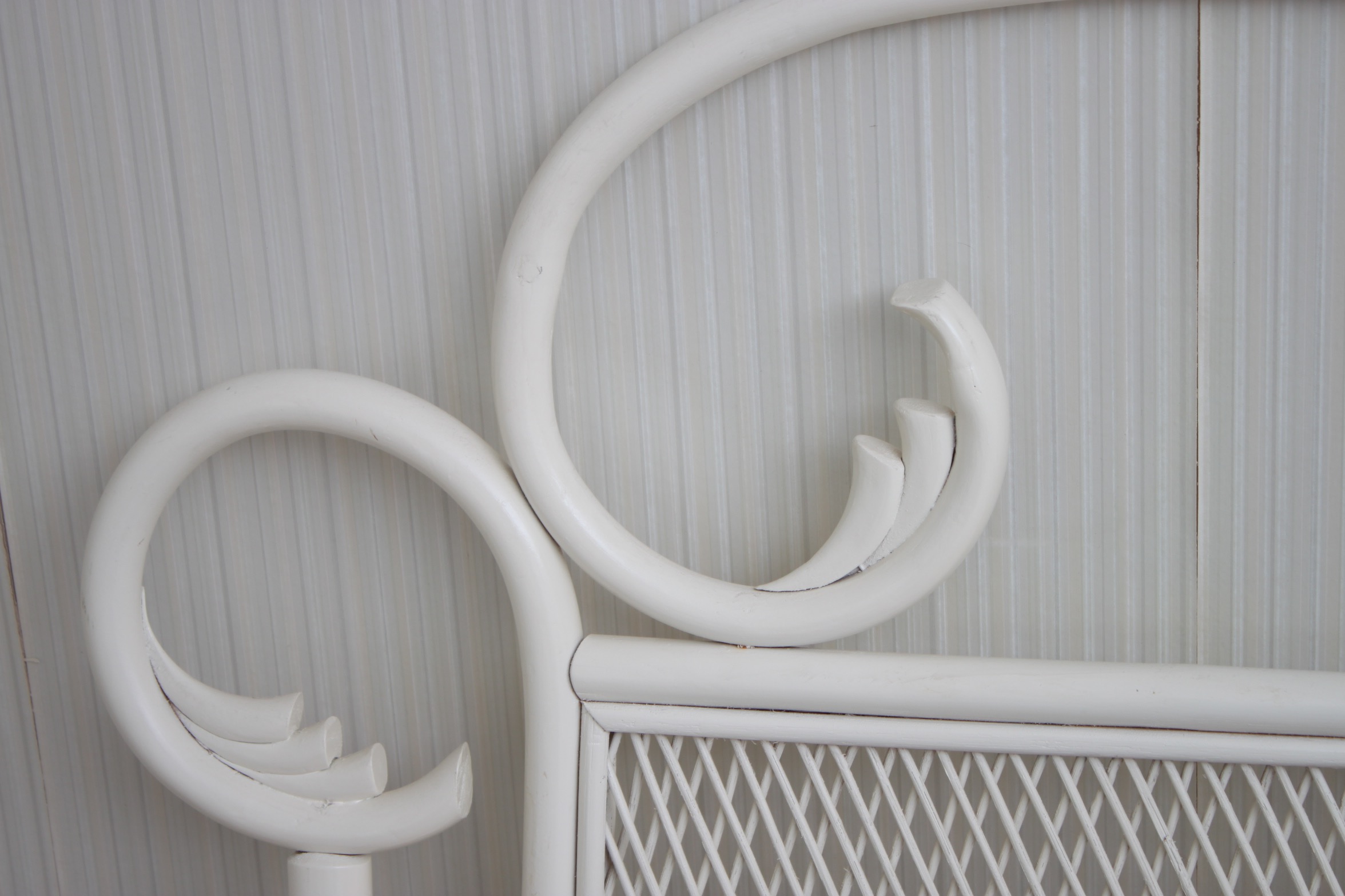 White Rattan King Size Headboard EBTH