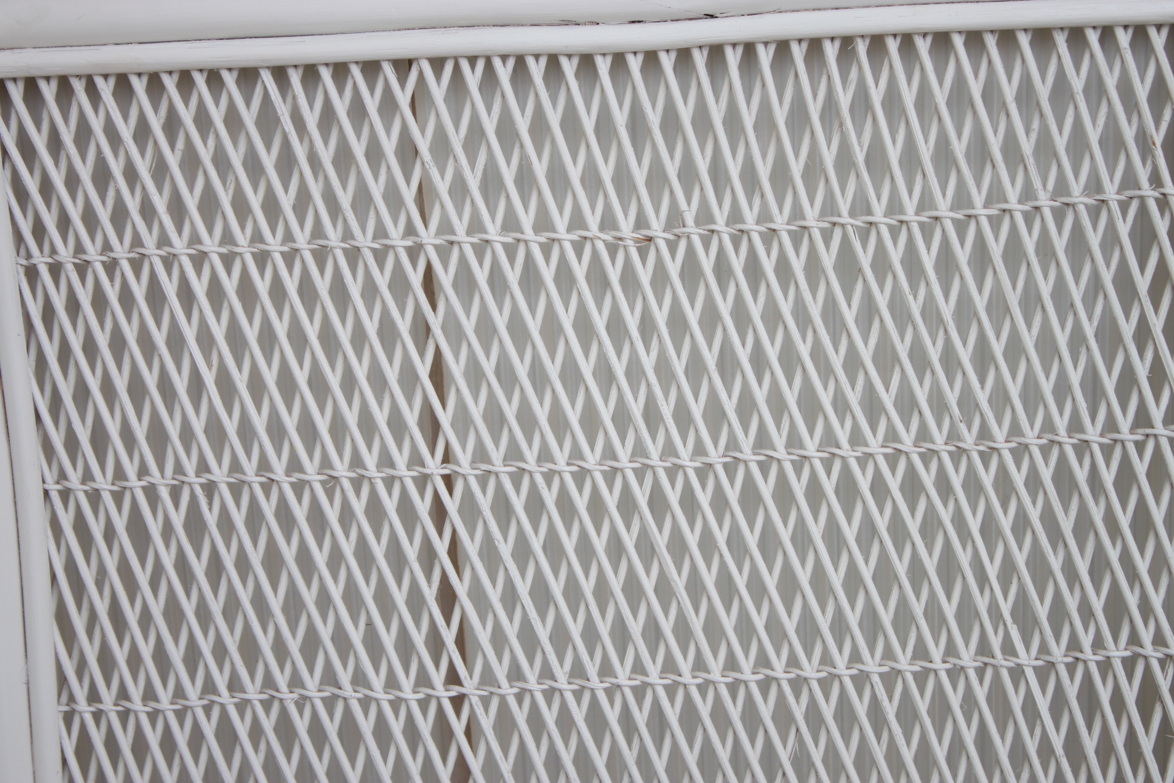 White Rattan King Size Headboard EBTH