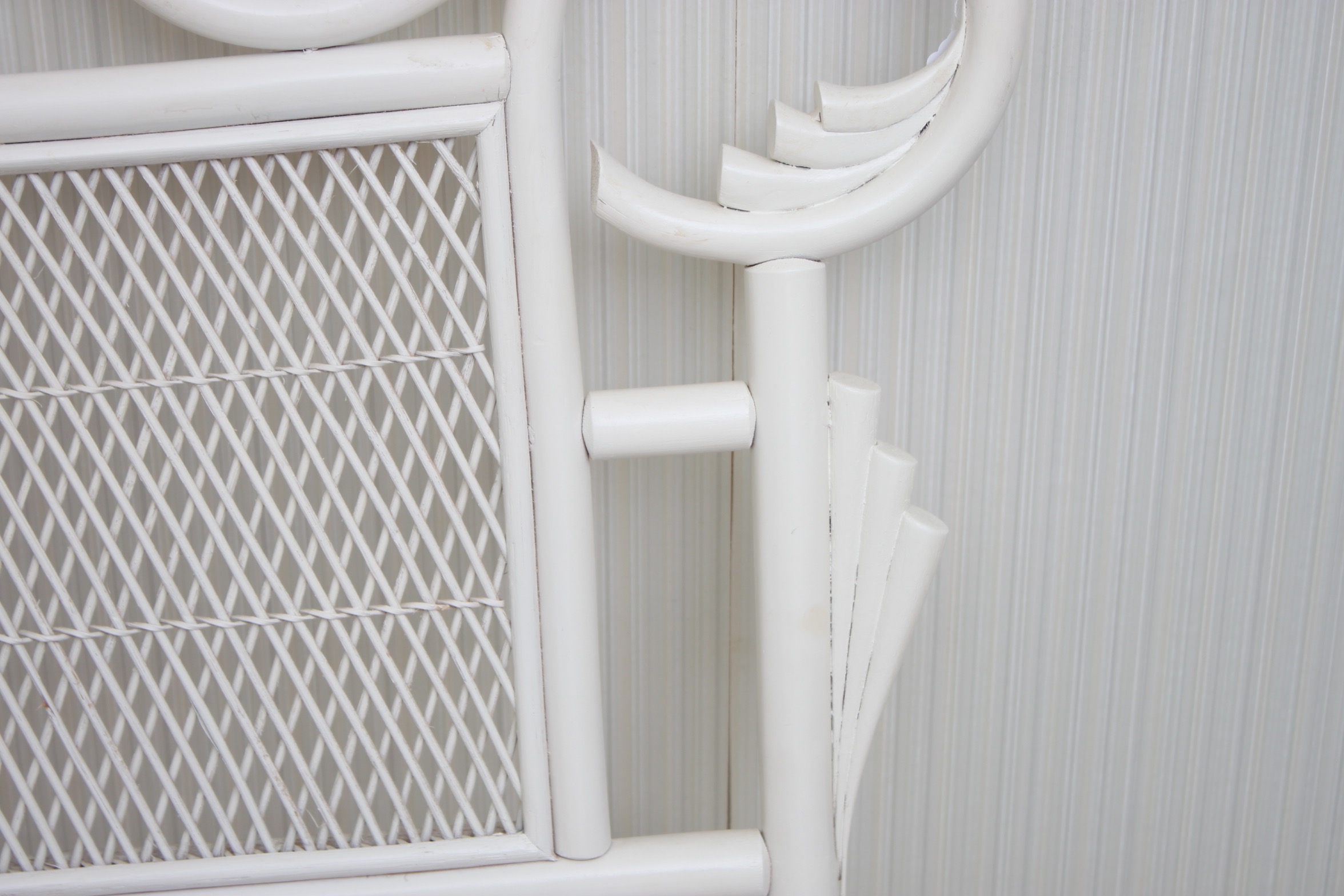 White Rattan King Size Headboard EBTH