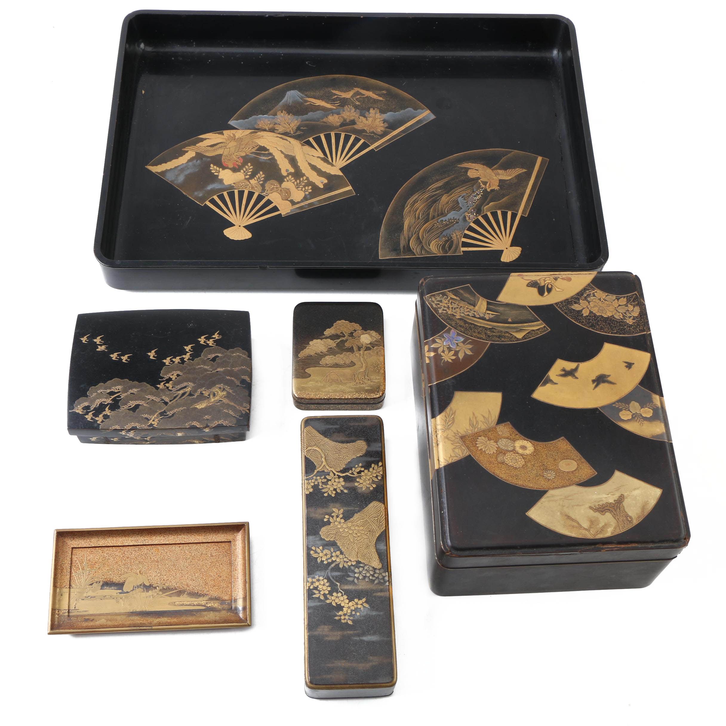 Fine Japanese Lacquer Decorative Boxes and Trays EBTH