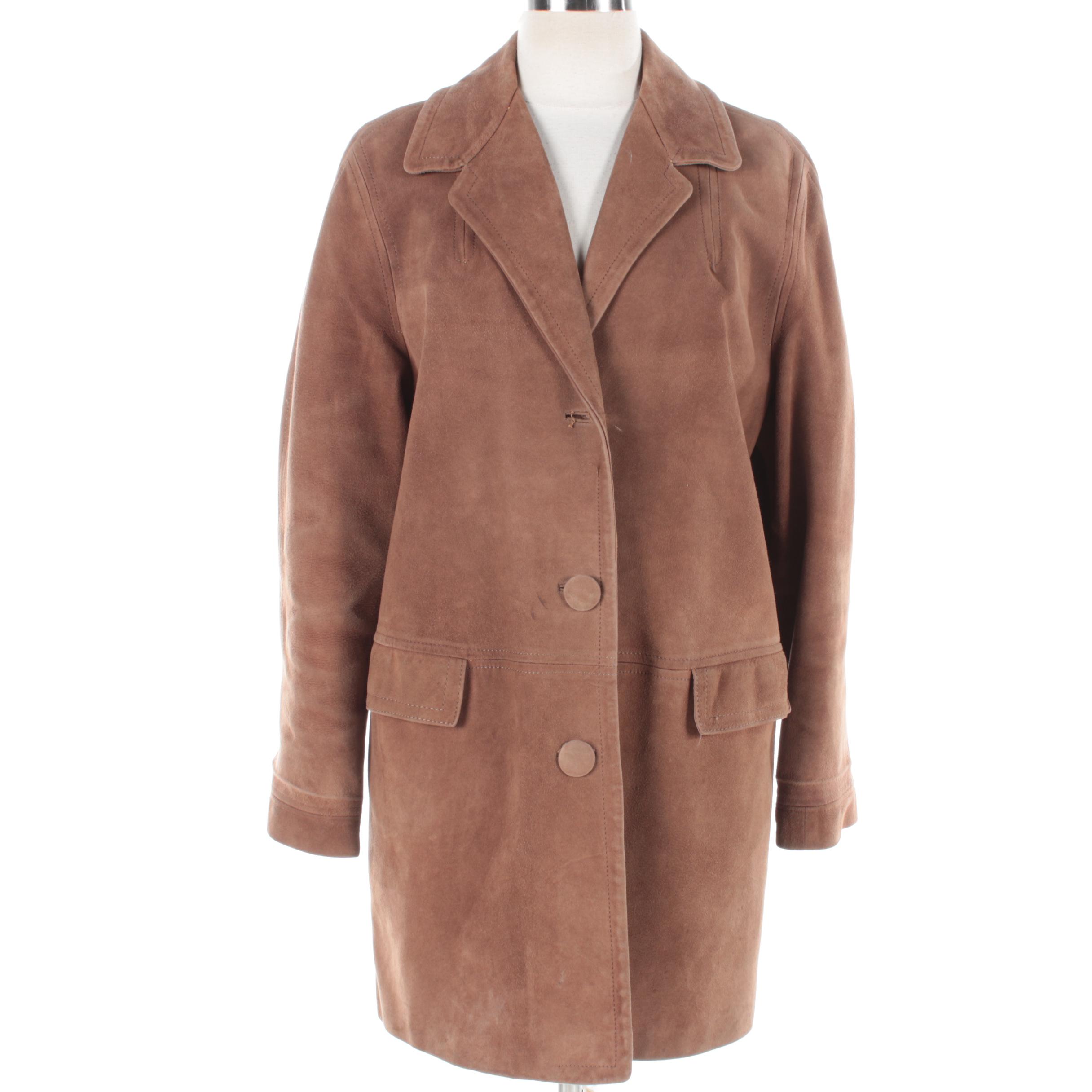 Women's Vintage Brown Suede Coat EBTH