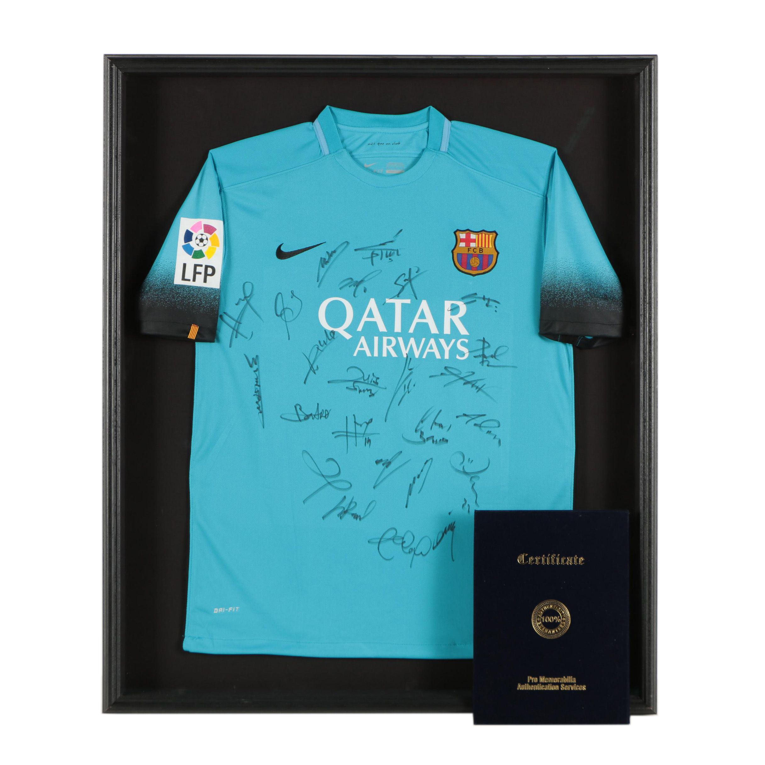 barcelona team signed jersey