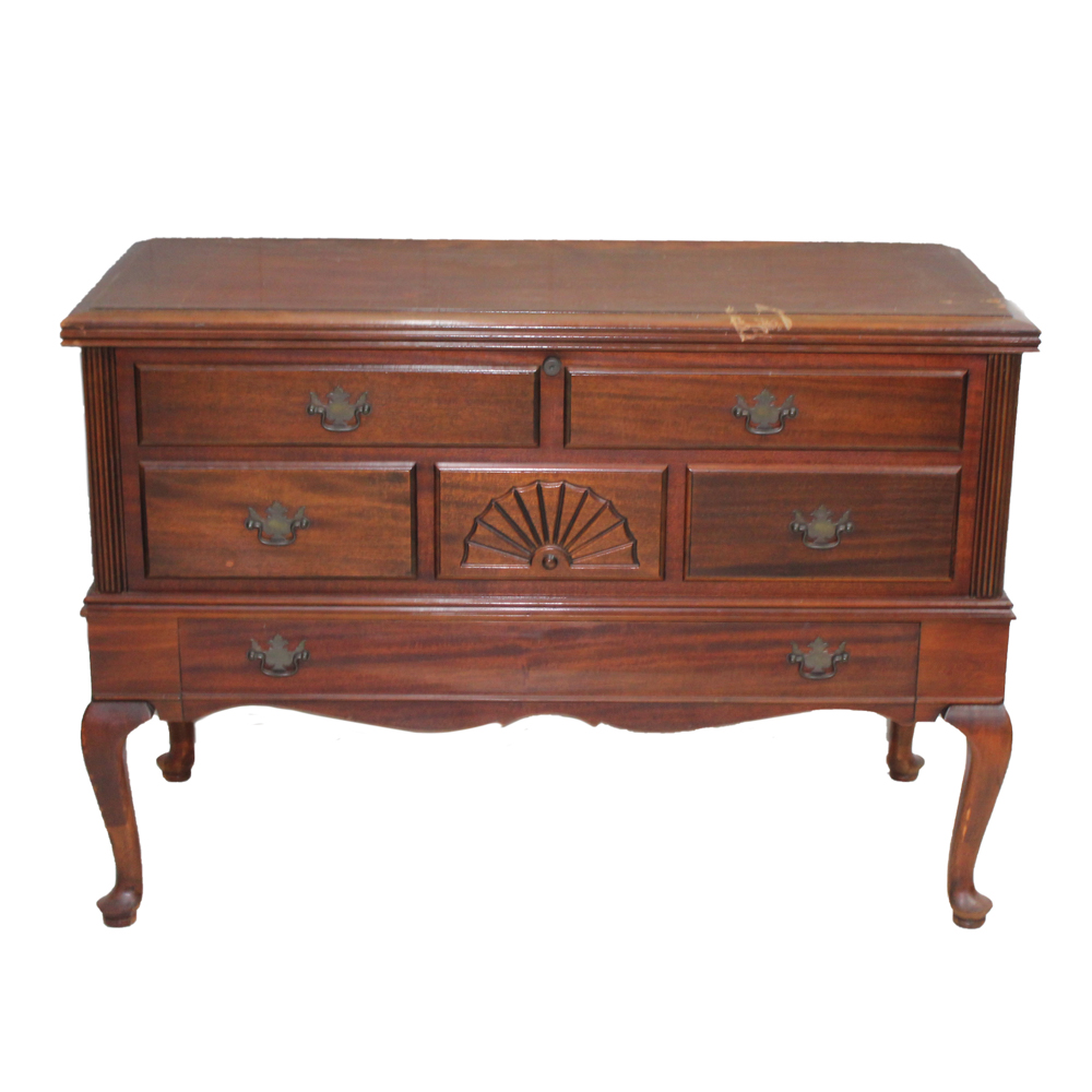 Vintage Queen Anne Style Cedar Chest By The West Branch Novelty Co