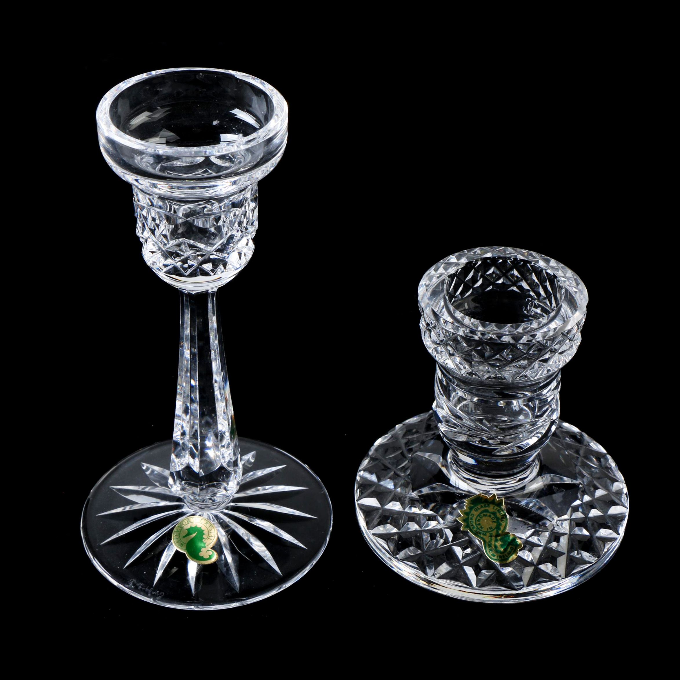 Waterford Crystal Candle Holders Including "Glandore" EBTH