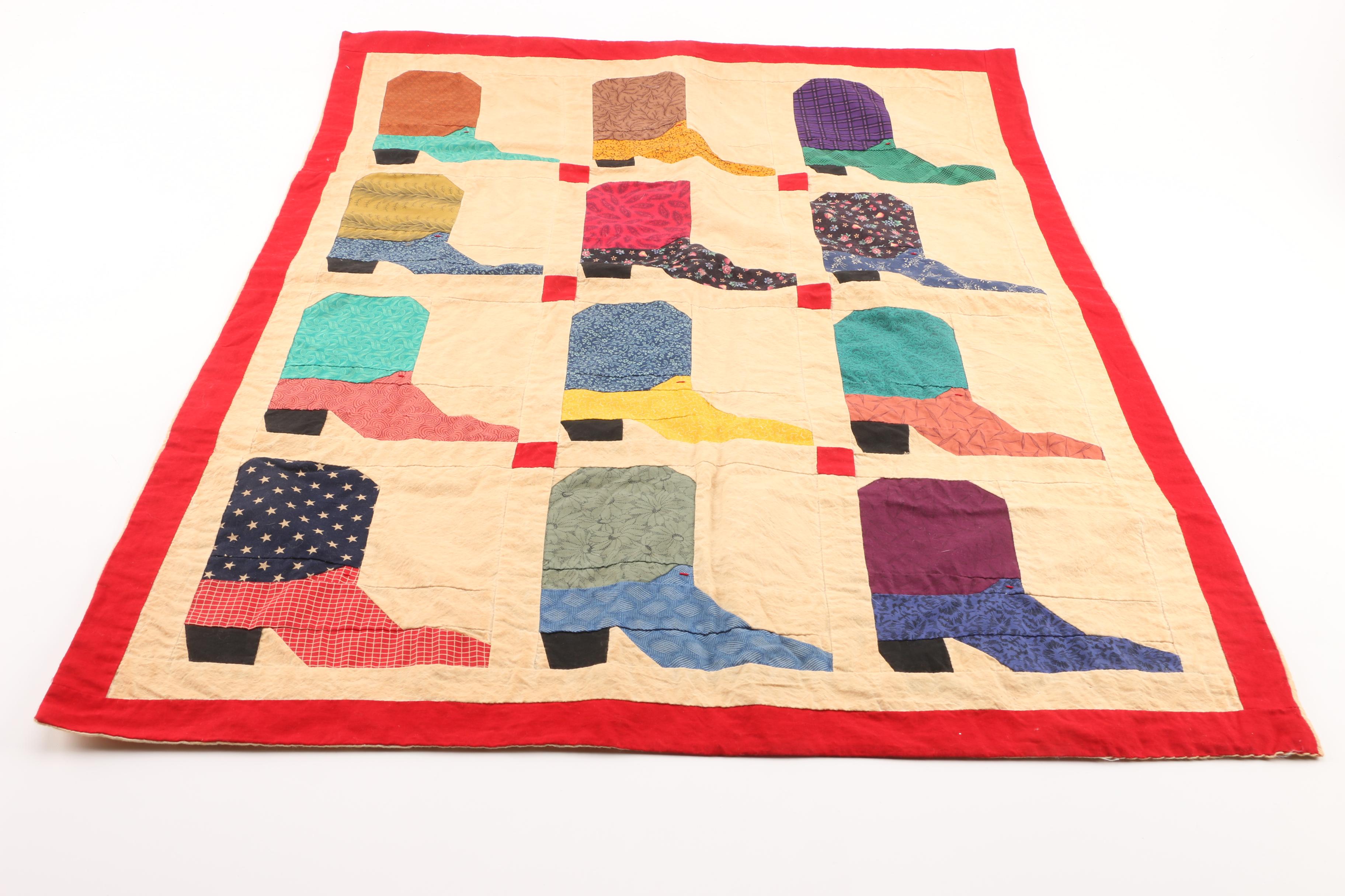 Handmade Cowboy Boot Quilt EBTH