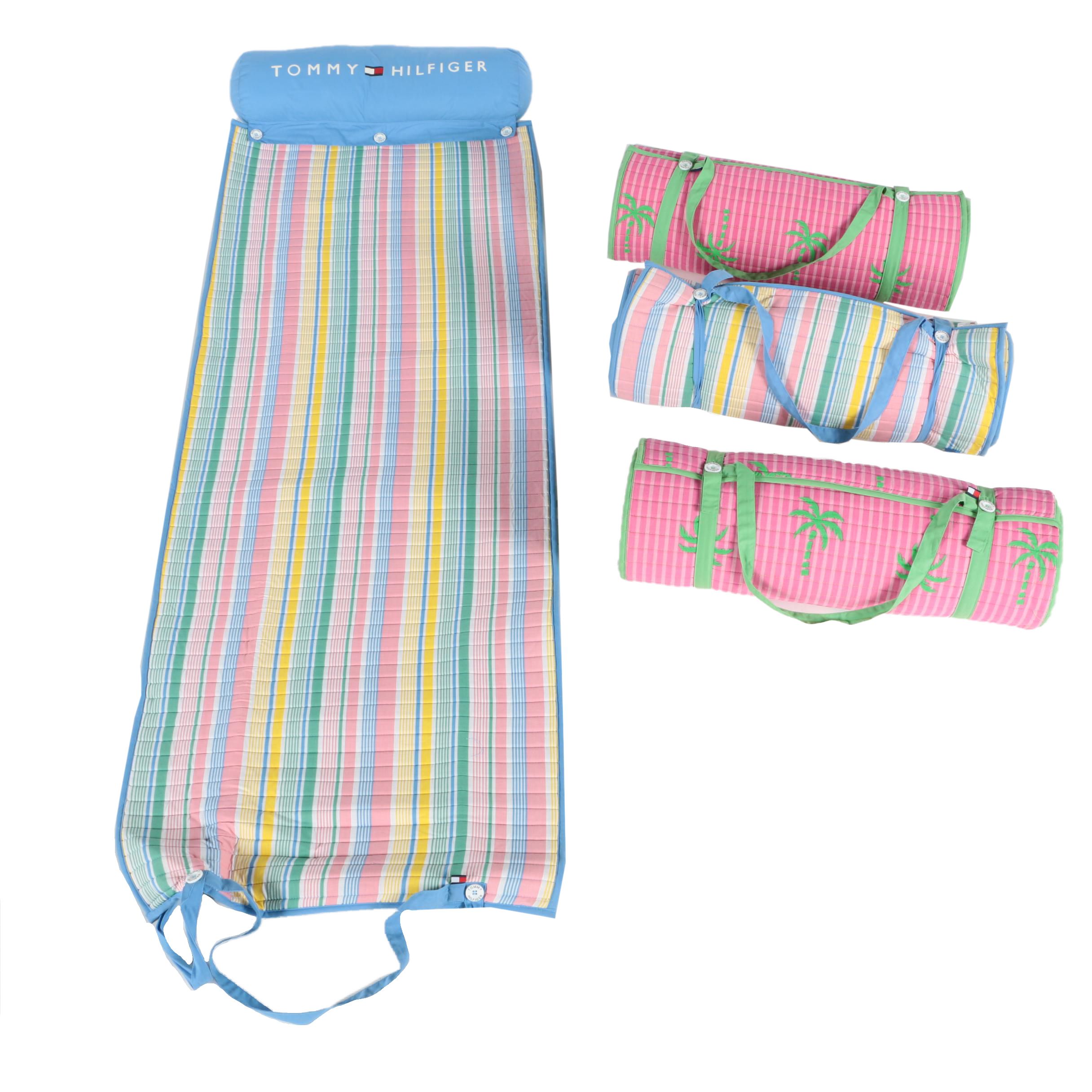 Tommy Hilfiger Roll Up Beach Mats With Lounge Pillows Ebth