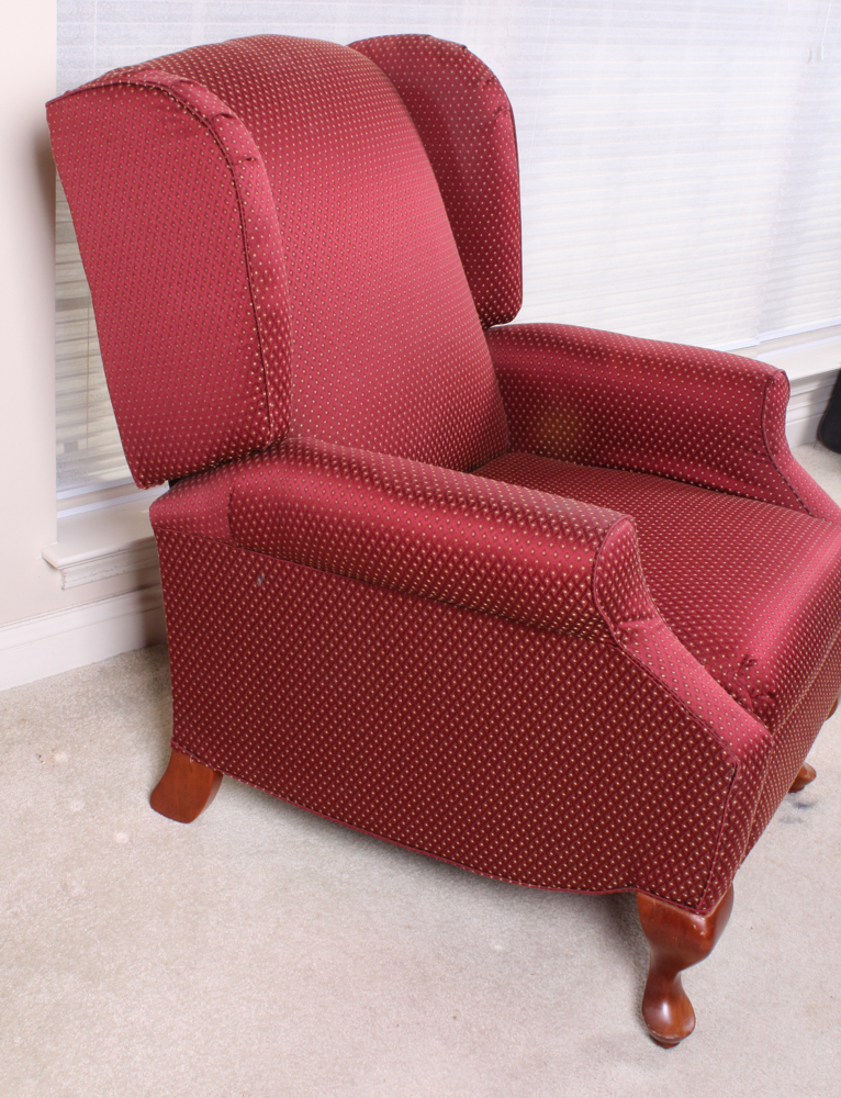 Contemporary Upholstered Wingback Recliner EBTH