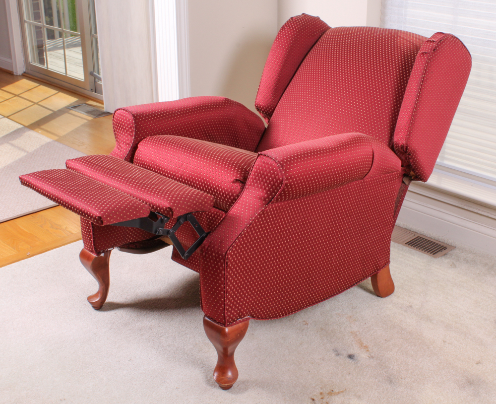 Contemporary Upholstered Wingback Recliner EBTH