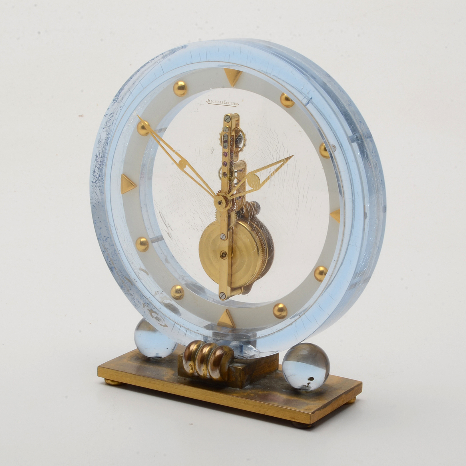 Vintage JaegerLeCoultre Round Acrylic Desk Clock EBTH