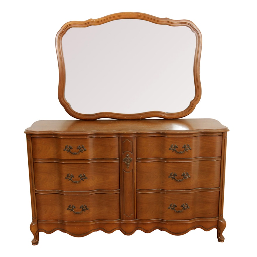 Bassett French Provincial Style Dresser With Mirror Ebth